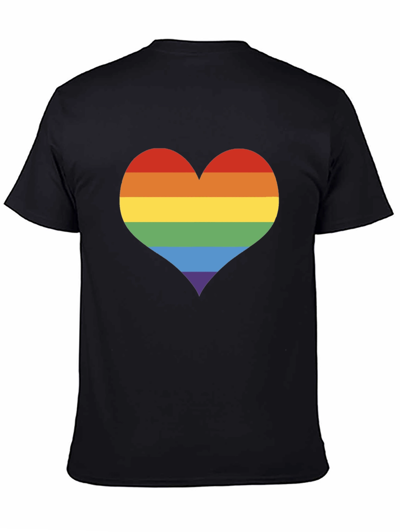 Black Pride Heart Graphic Tee - Black Cotton T-Shirt view 4