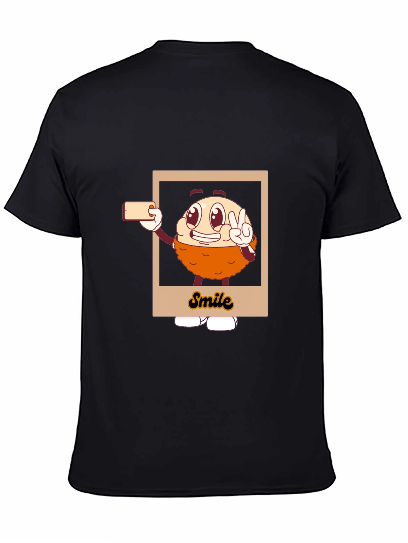 Black Smile Selfie Graphic Tee - Casual Black T-Shirt view 4