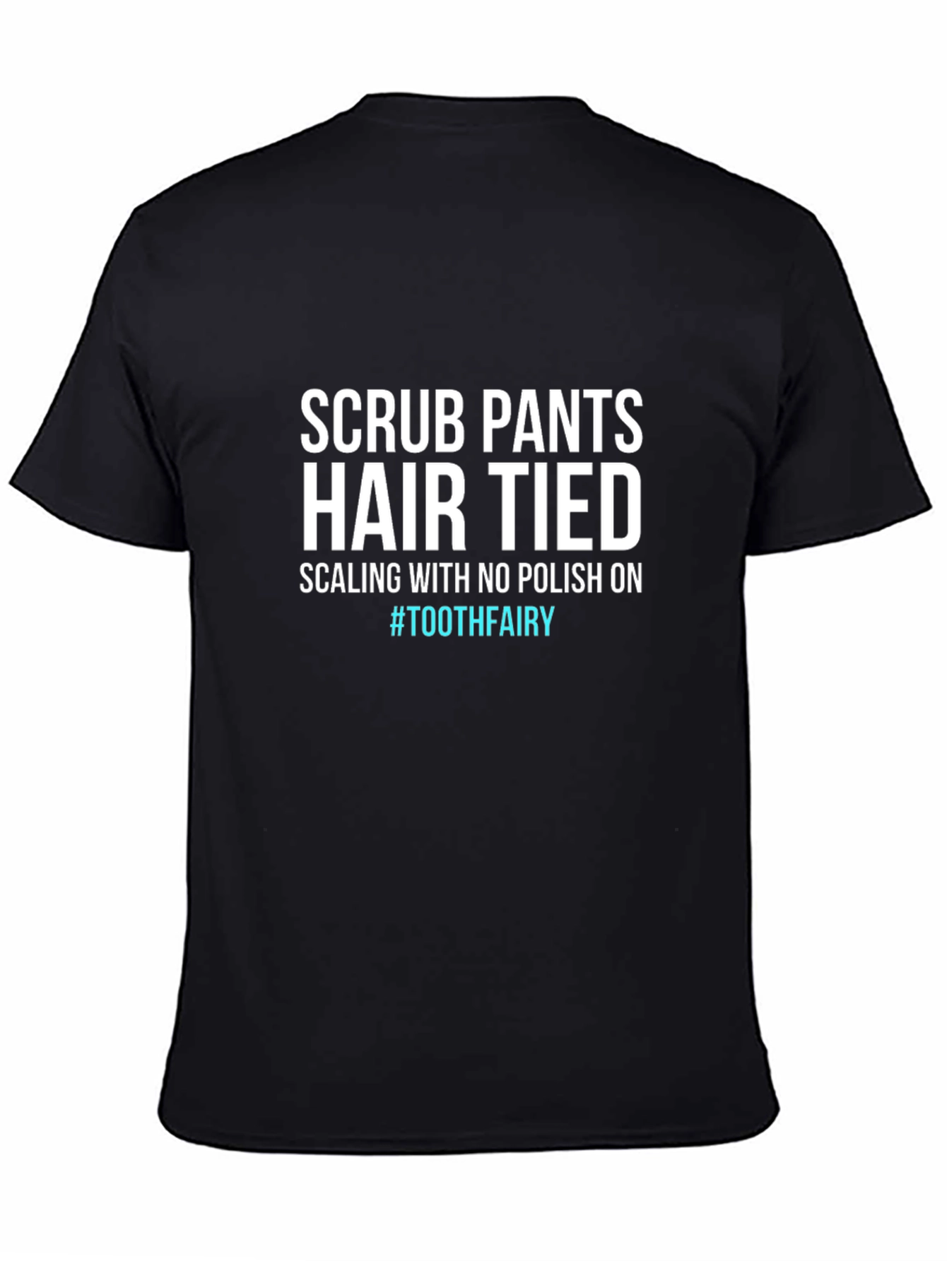 Black Scrub Pants Hair Tied Graphic Tee view 4