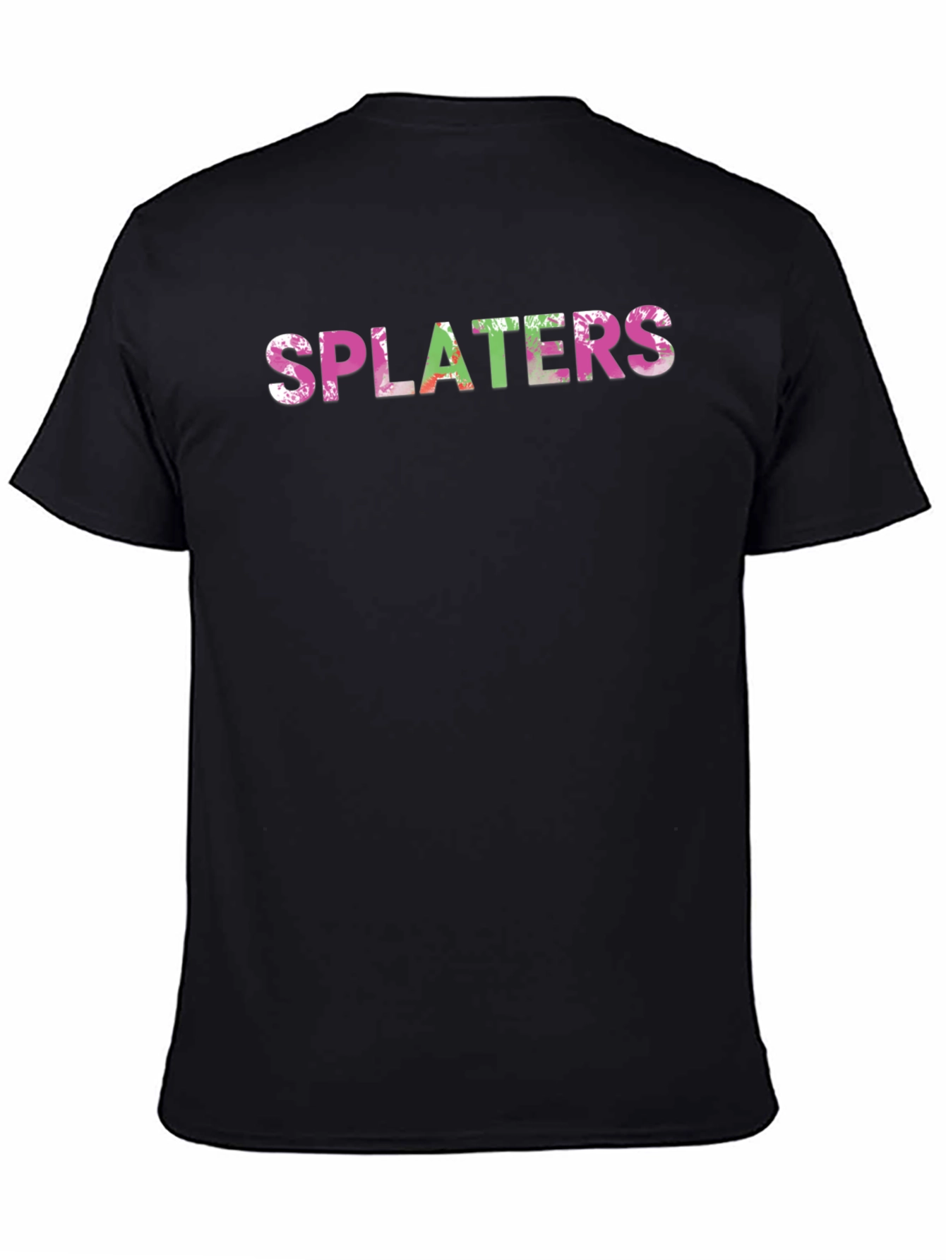 Black Splaters Graphic Print Black T-Shirt view 4