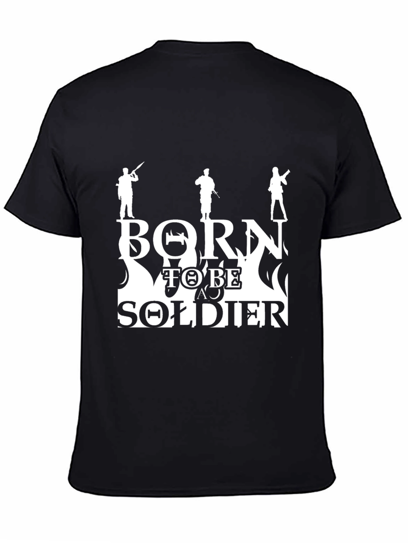 Black Born To Be Soldier Graphic Tee - Black view 4