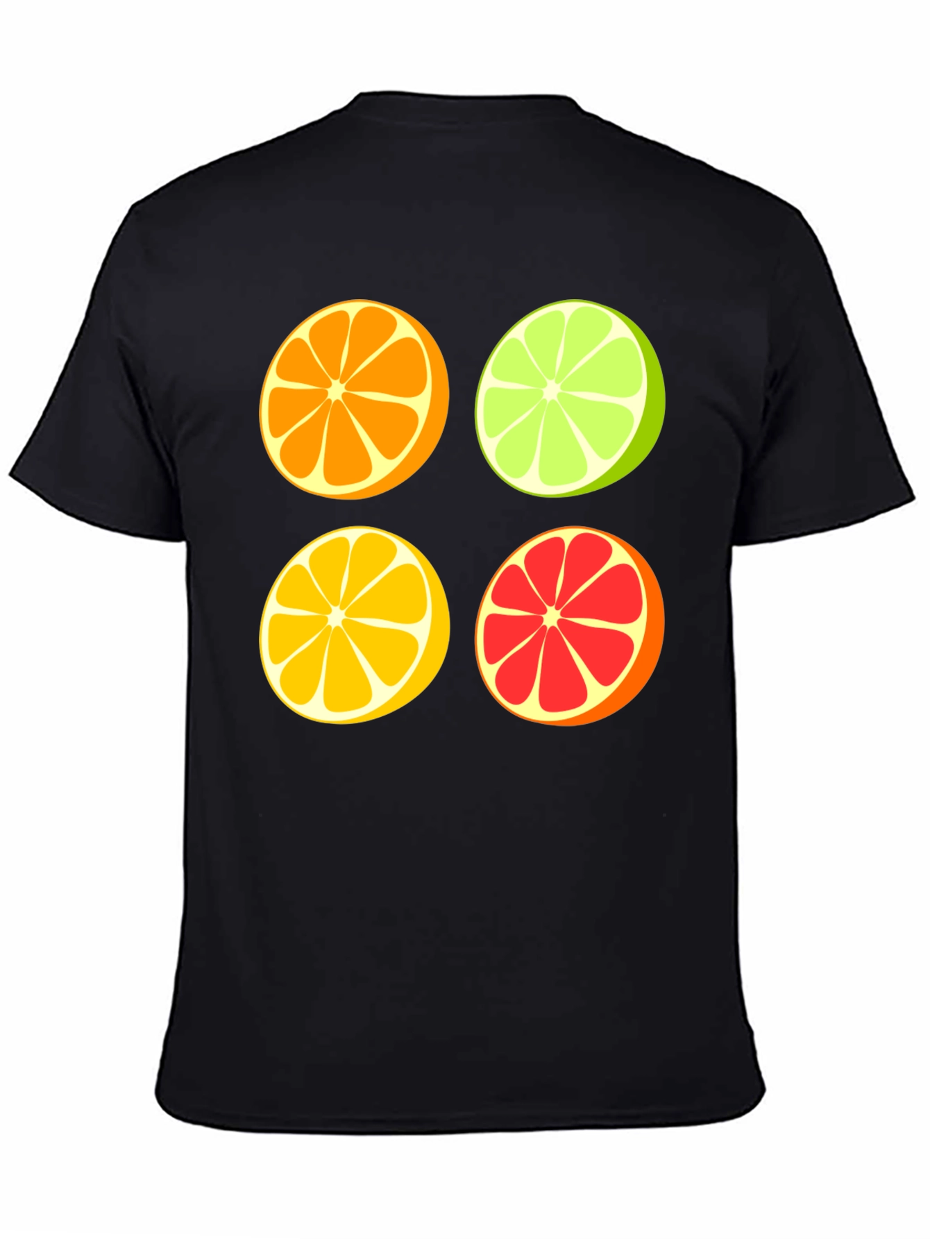Black Citrus Slices Graphic Tee - Fresh & Fun view 4