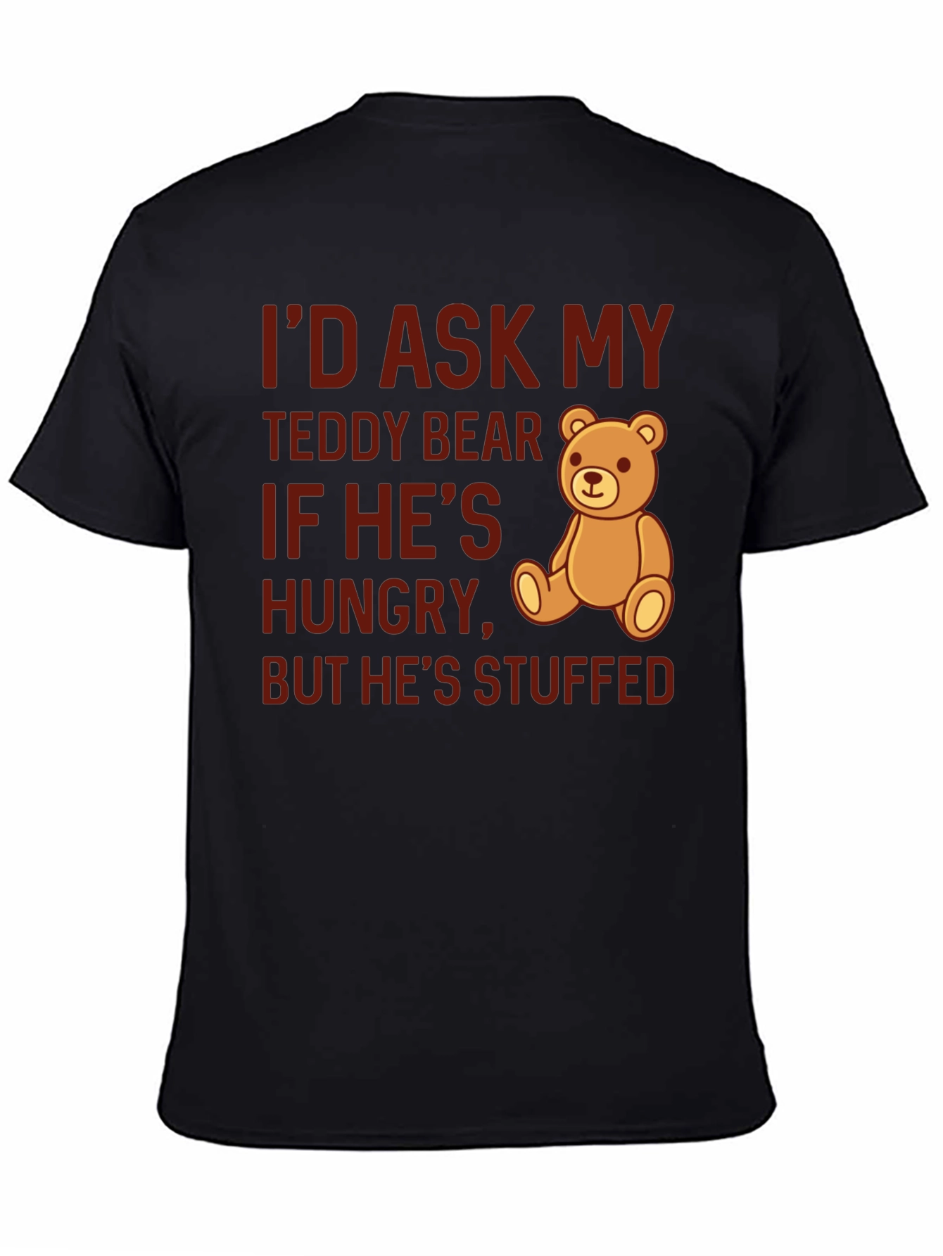 Black Funny Teddy Bear Stuffed T-Shirt view 4