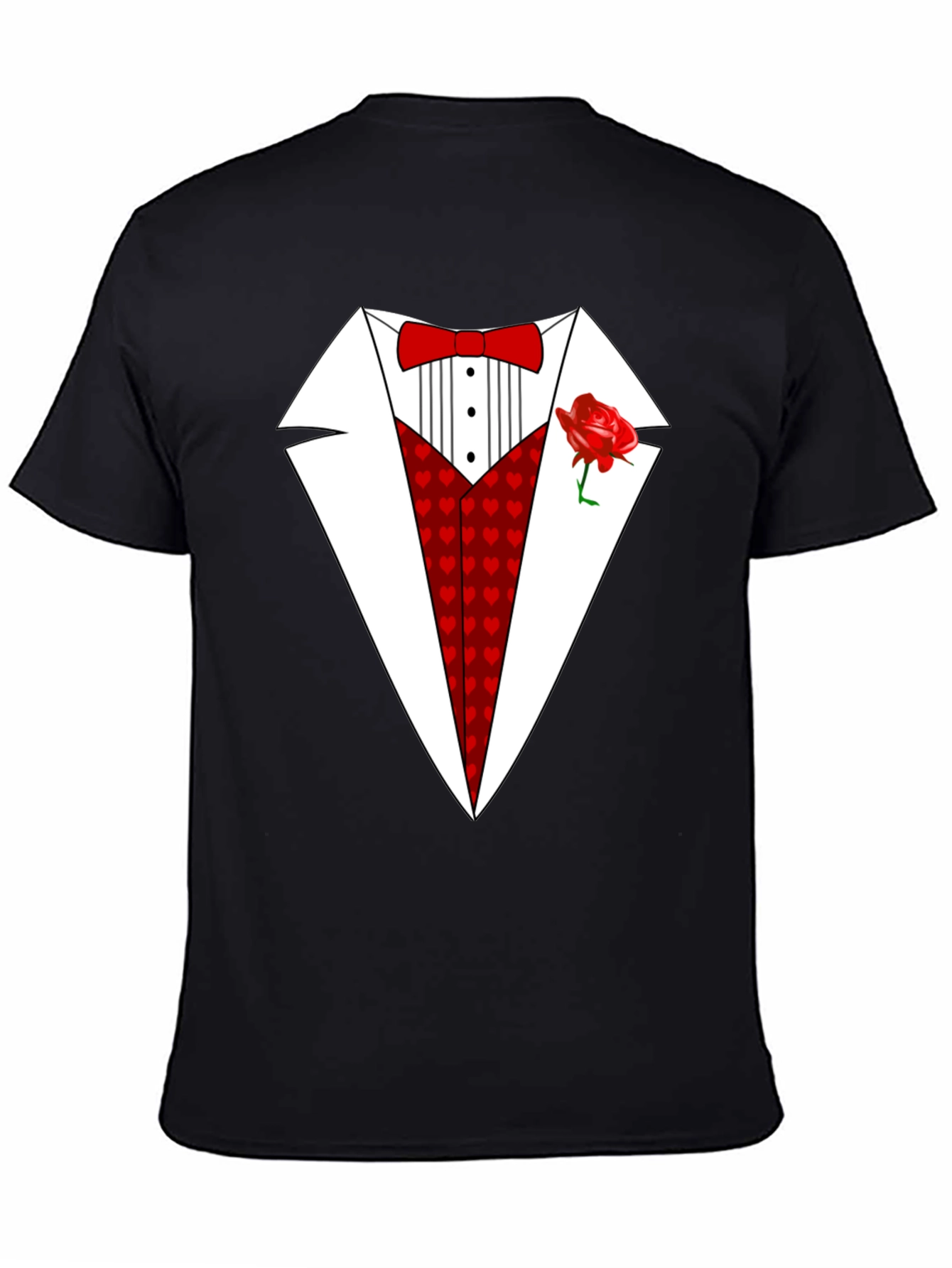Black Heart Tuxedo T-Shirt - Valentine's Day Ready view 4