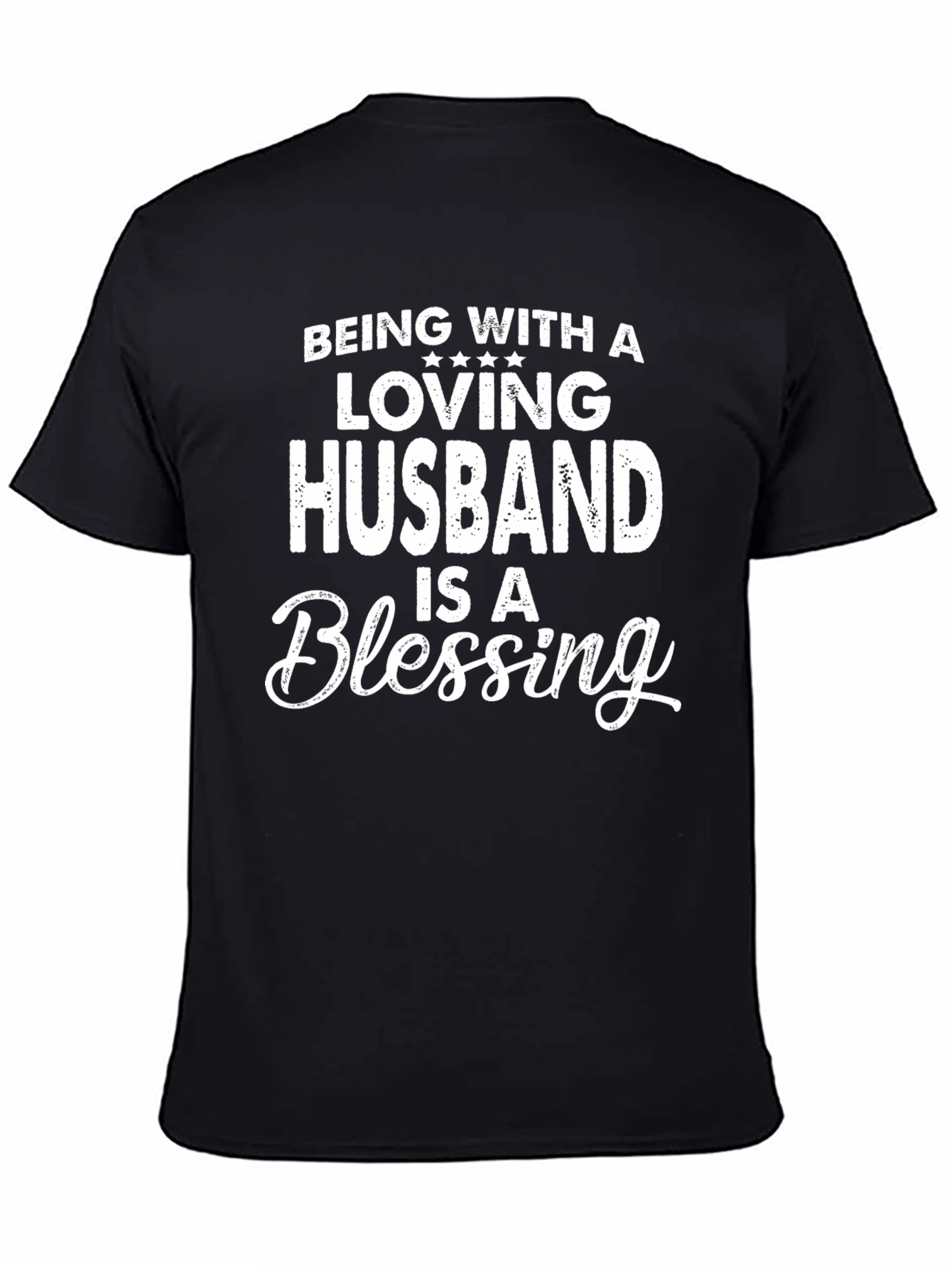 Black Loving Husband Blessing Black Graphic Tee view 4