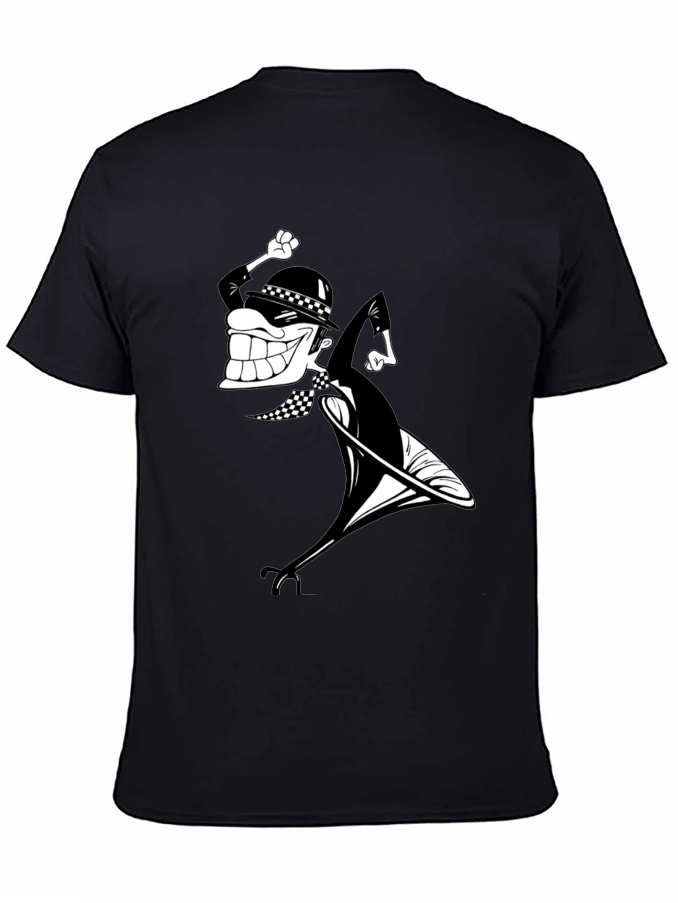 Black 2 Tone Ska Rude Boy T-Shirt Black view 4