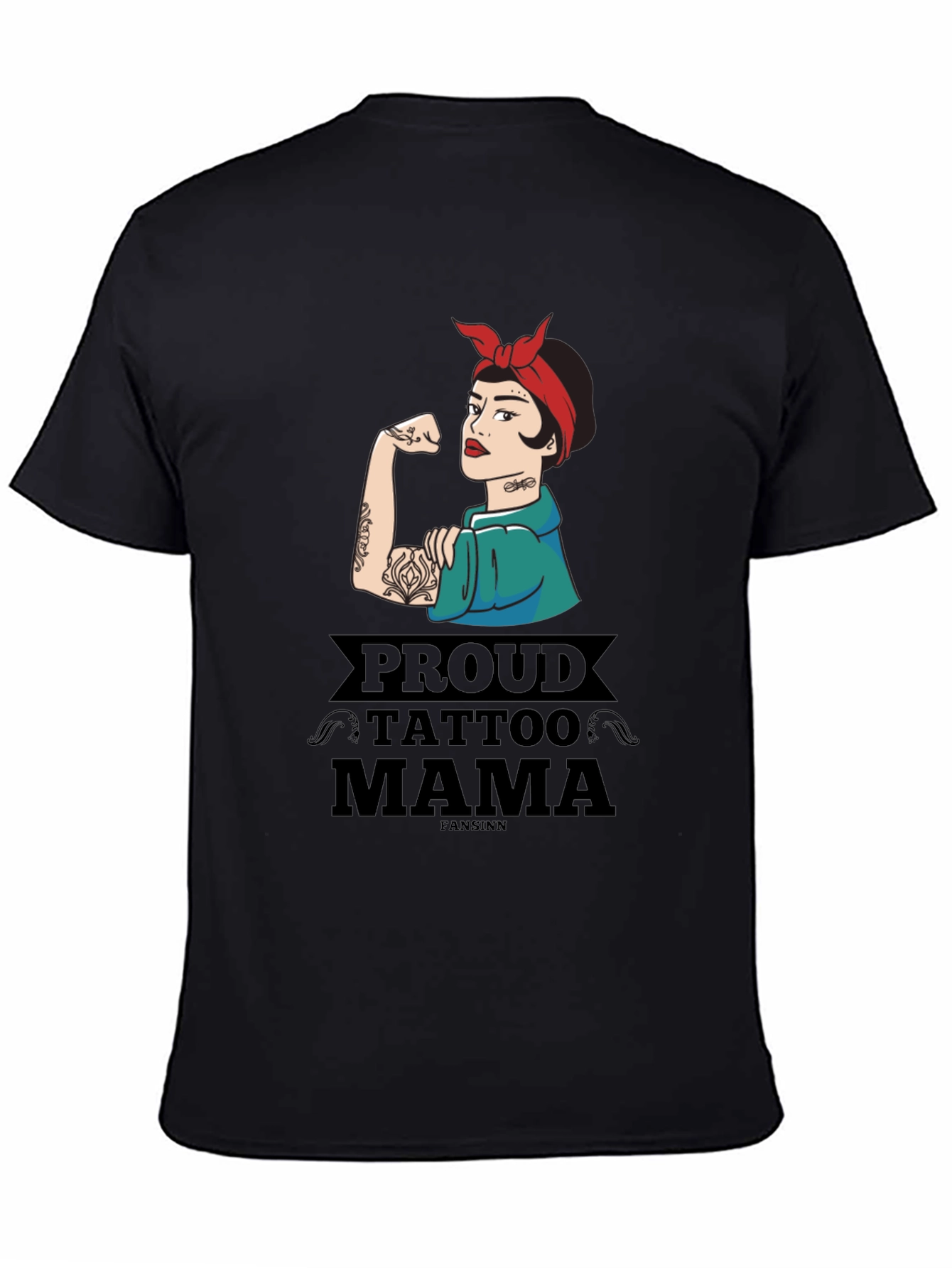 Black Proud Tattoo Mama Graphic T-Shirt view 4