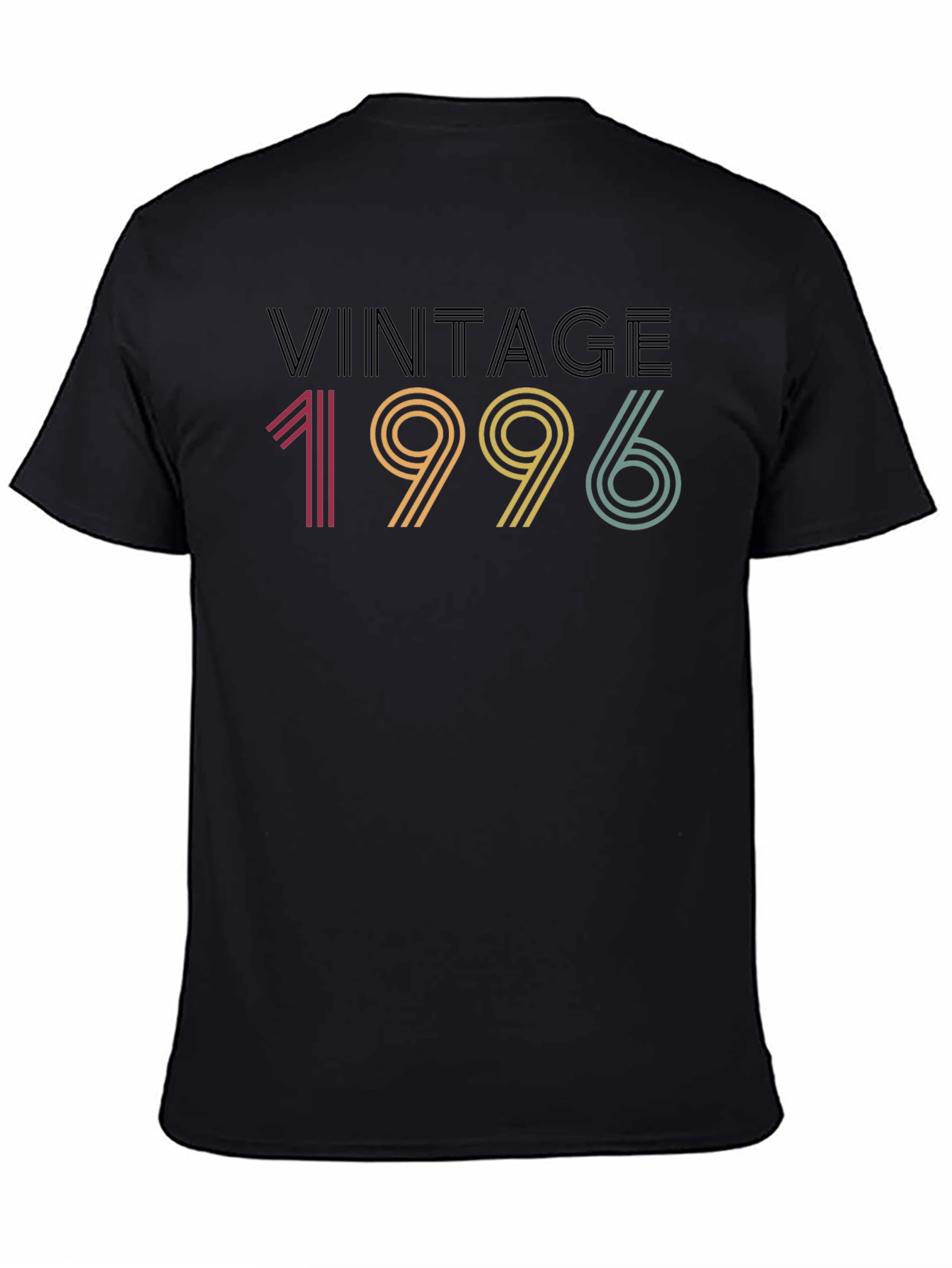 Black Vintage 1996 Graphic Tee - Retro Birthday T-Shirt view 4
