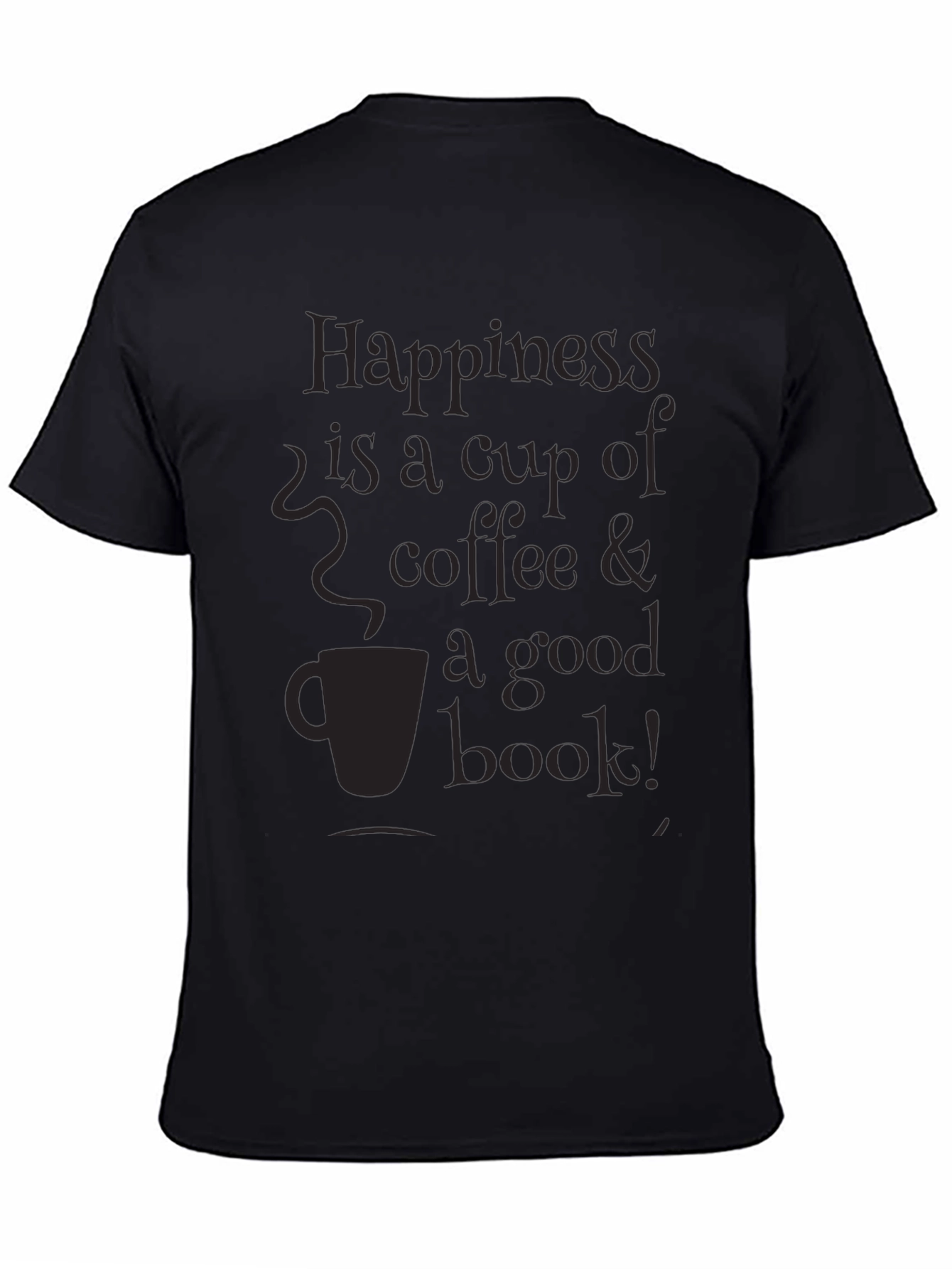 Black Happiness Coffee & Book T-Shirt view 4