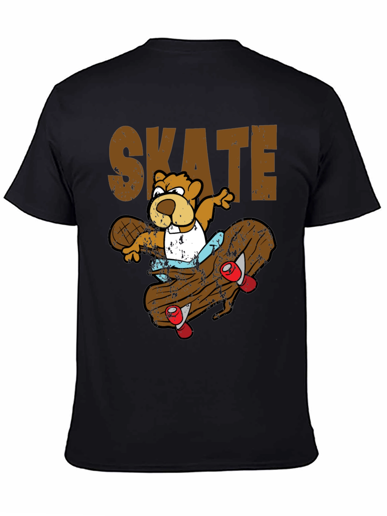 Black Skateboarding Beaver T-Shirt view 4