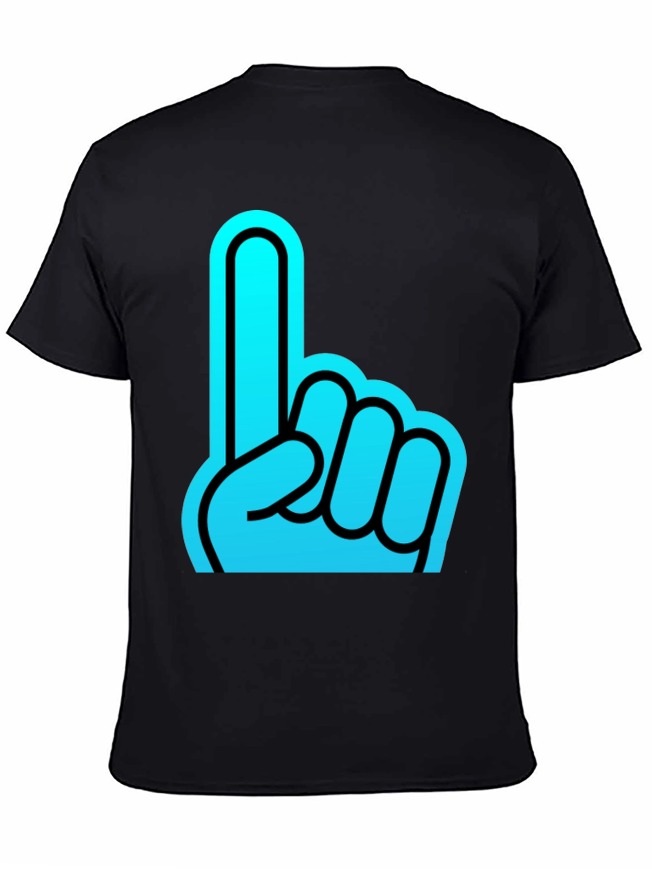 Black Foam Finger Graphic Black T-Shirt view 4