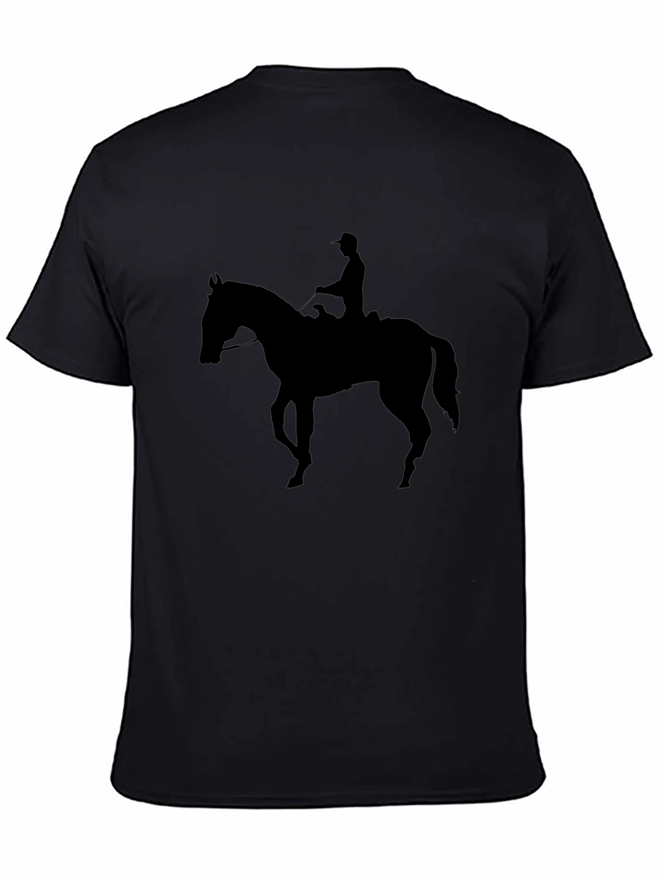 Black Black Horse Rider Silhouette T-Shirt view 4