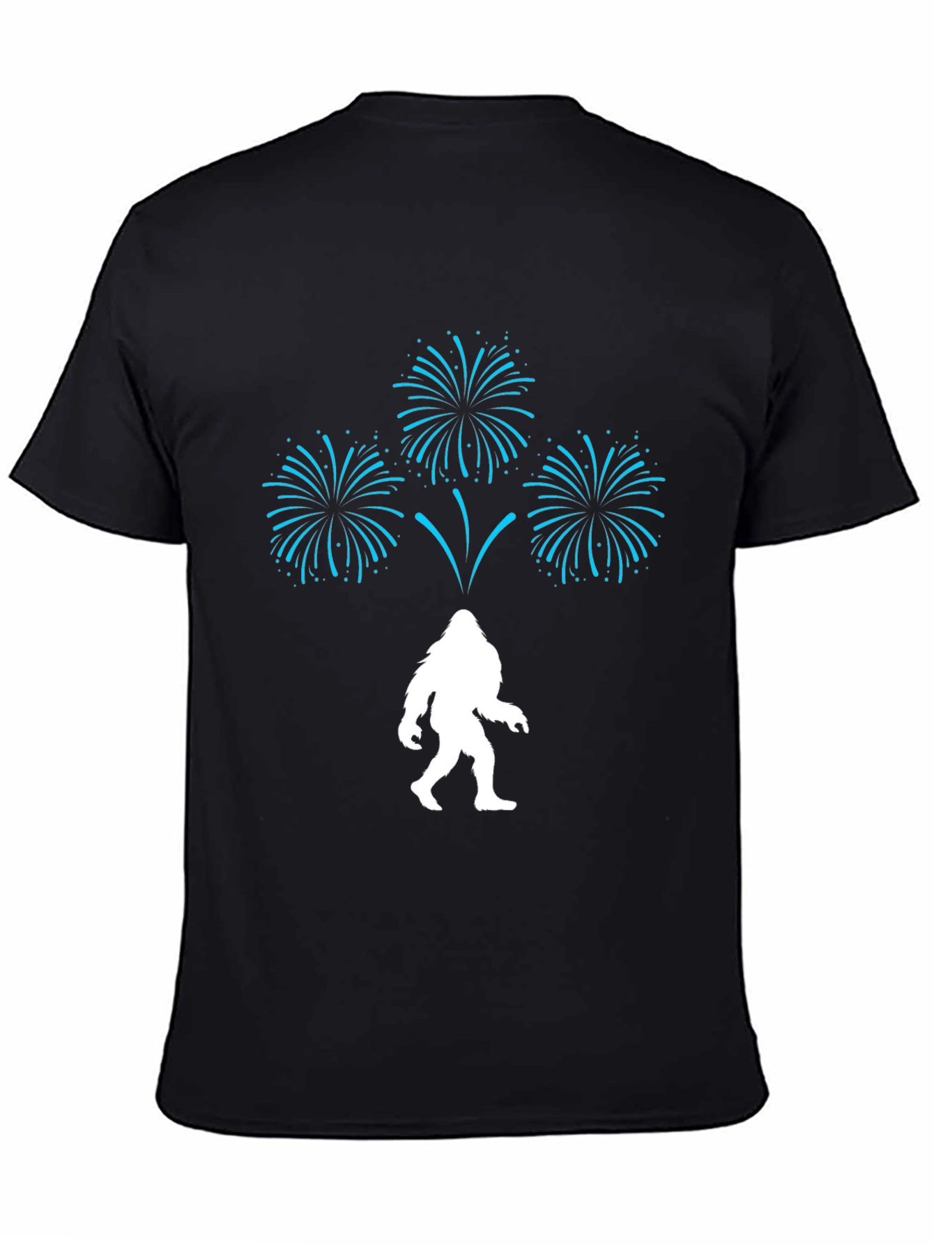 Black Bigfoot Fireworks Graphic Tee - Black view 4