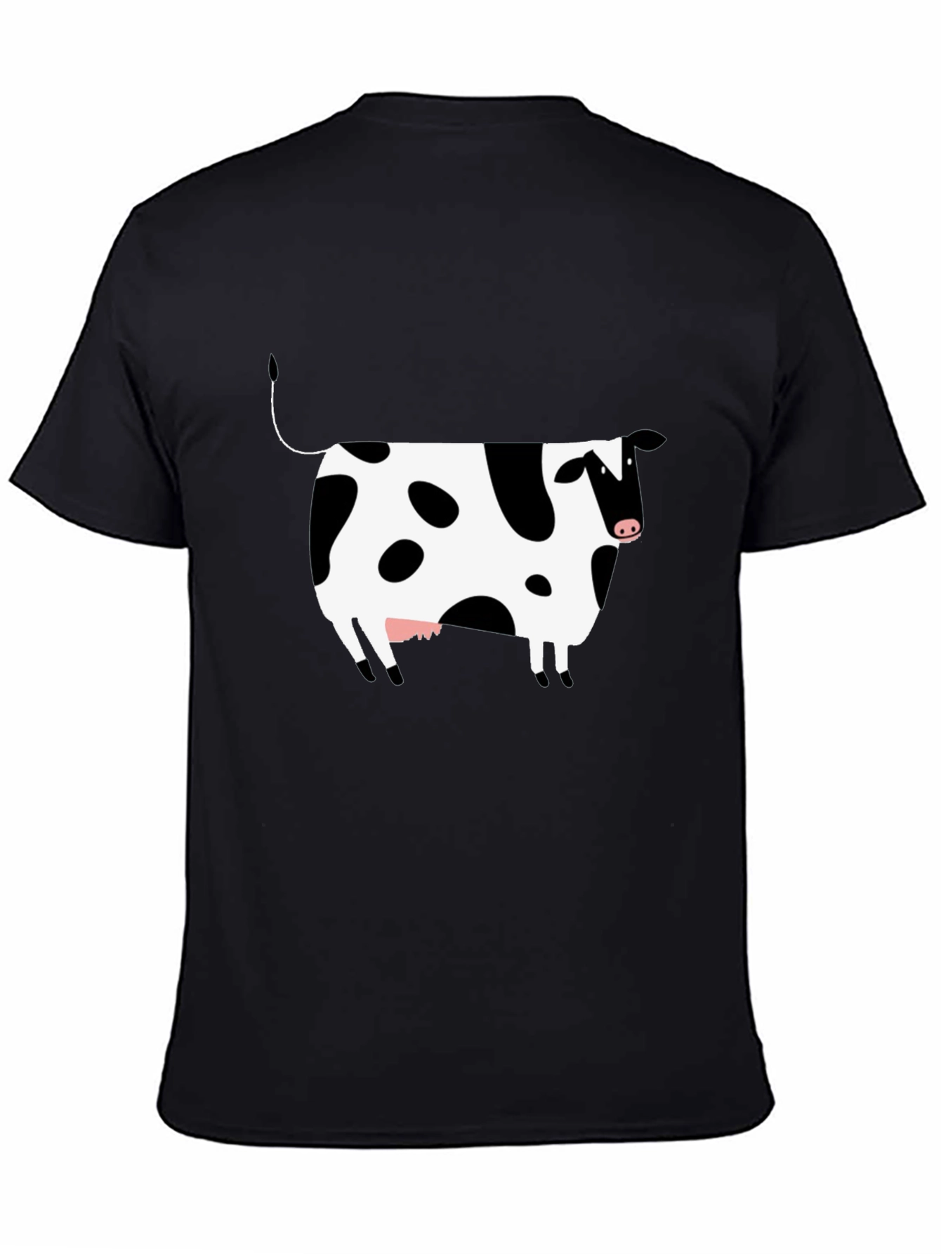Black Black Cow Print T-Shirt - Unisex view 4