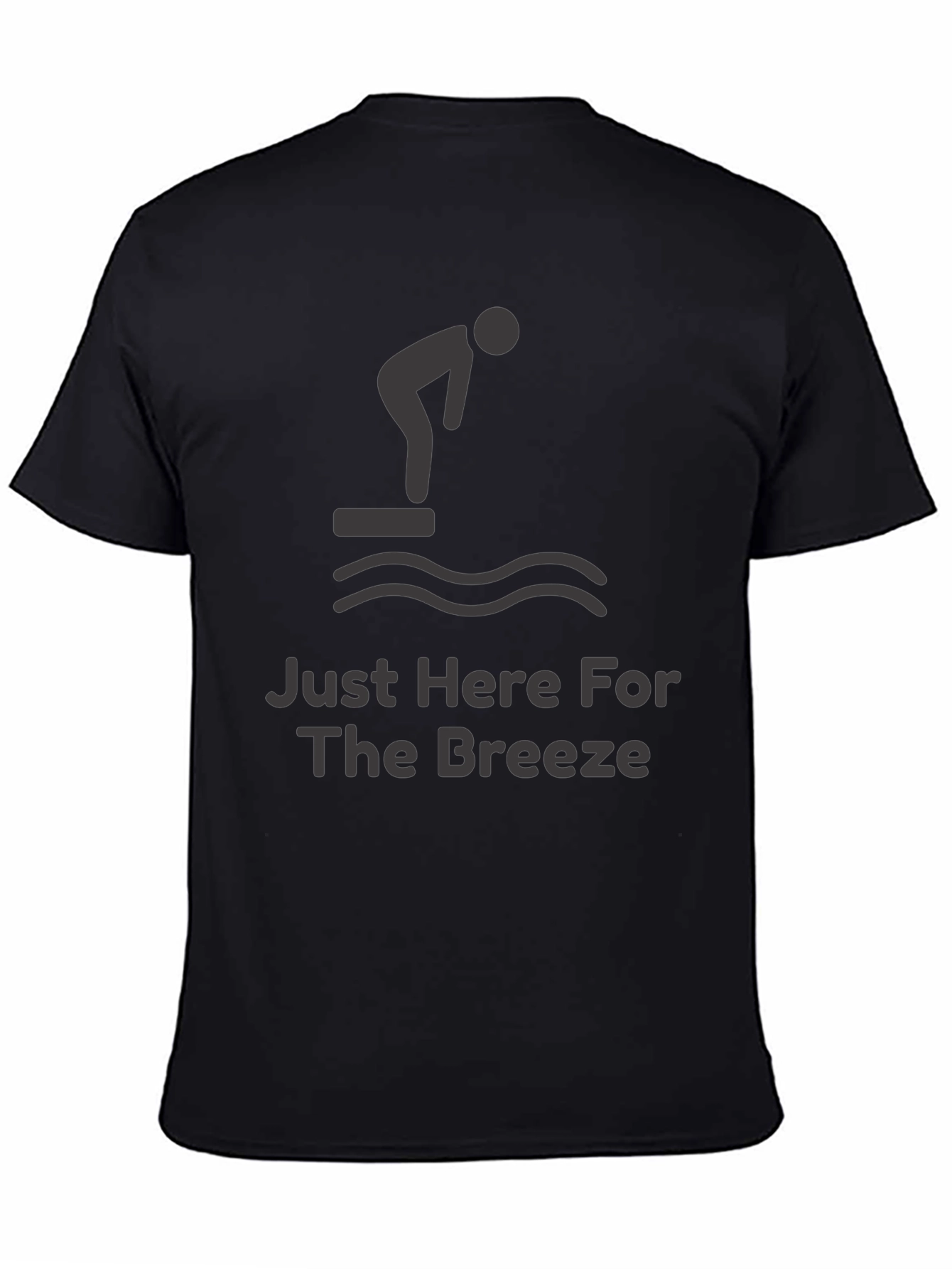 Black Just Here For The Breeze Funny Diver T-Shirt view 4