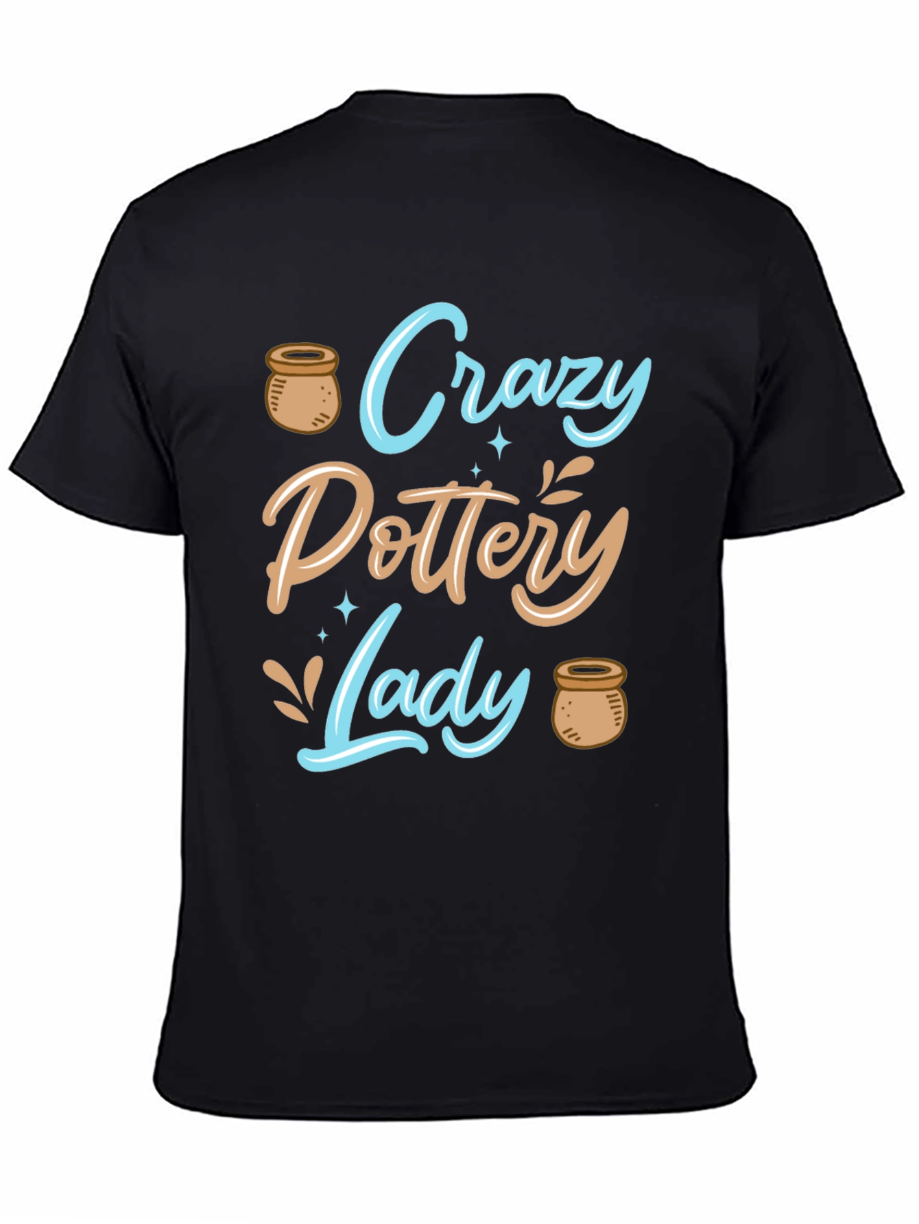 Black Crazy Pottery Lady T-Shirt view 4