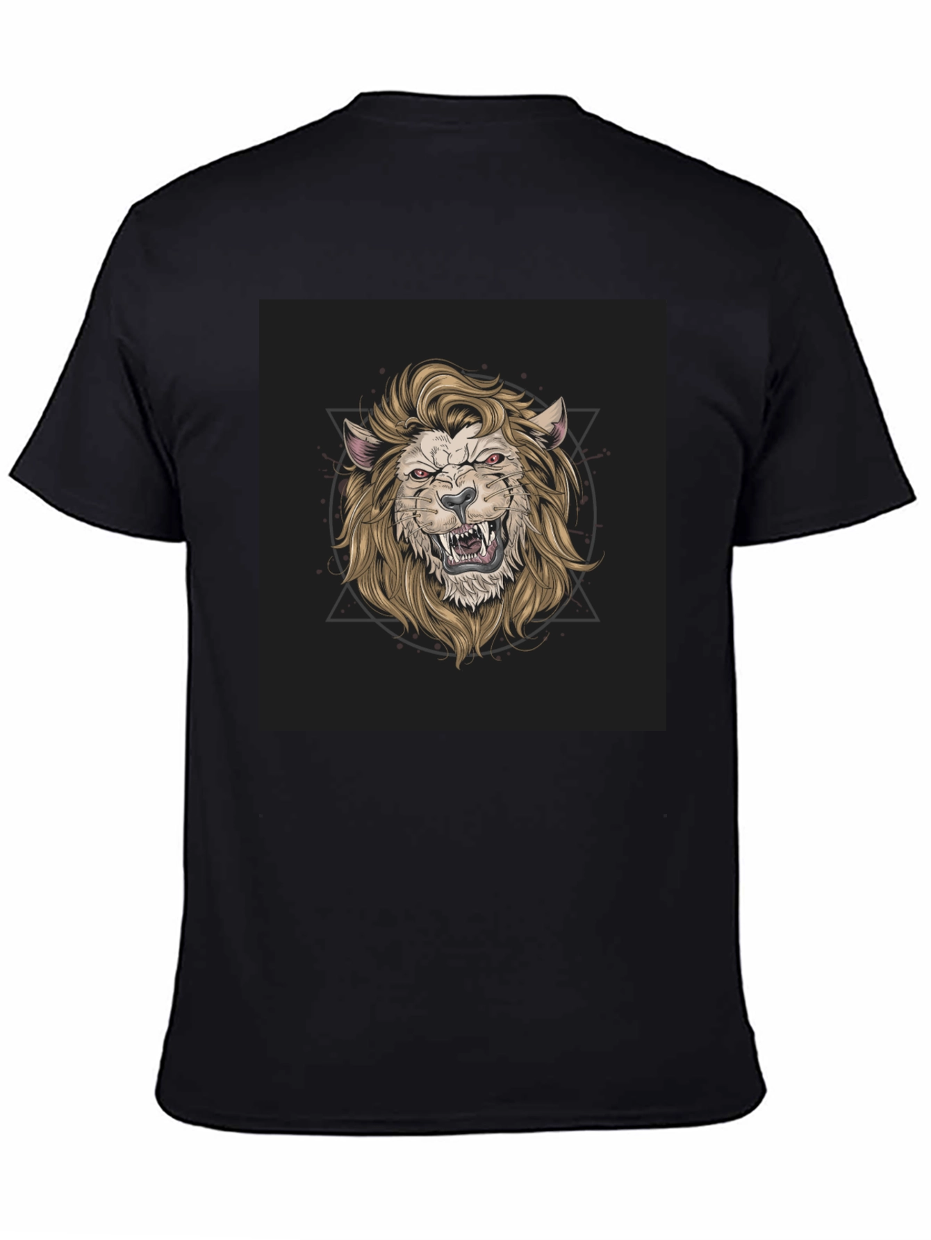 Black Lion Graphic Print Black T-Shirt view 4