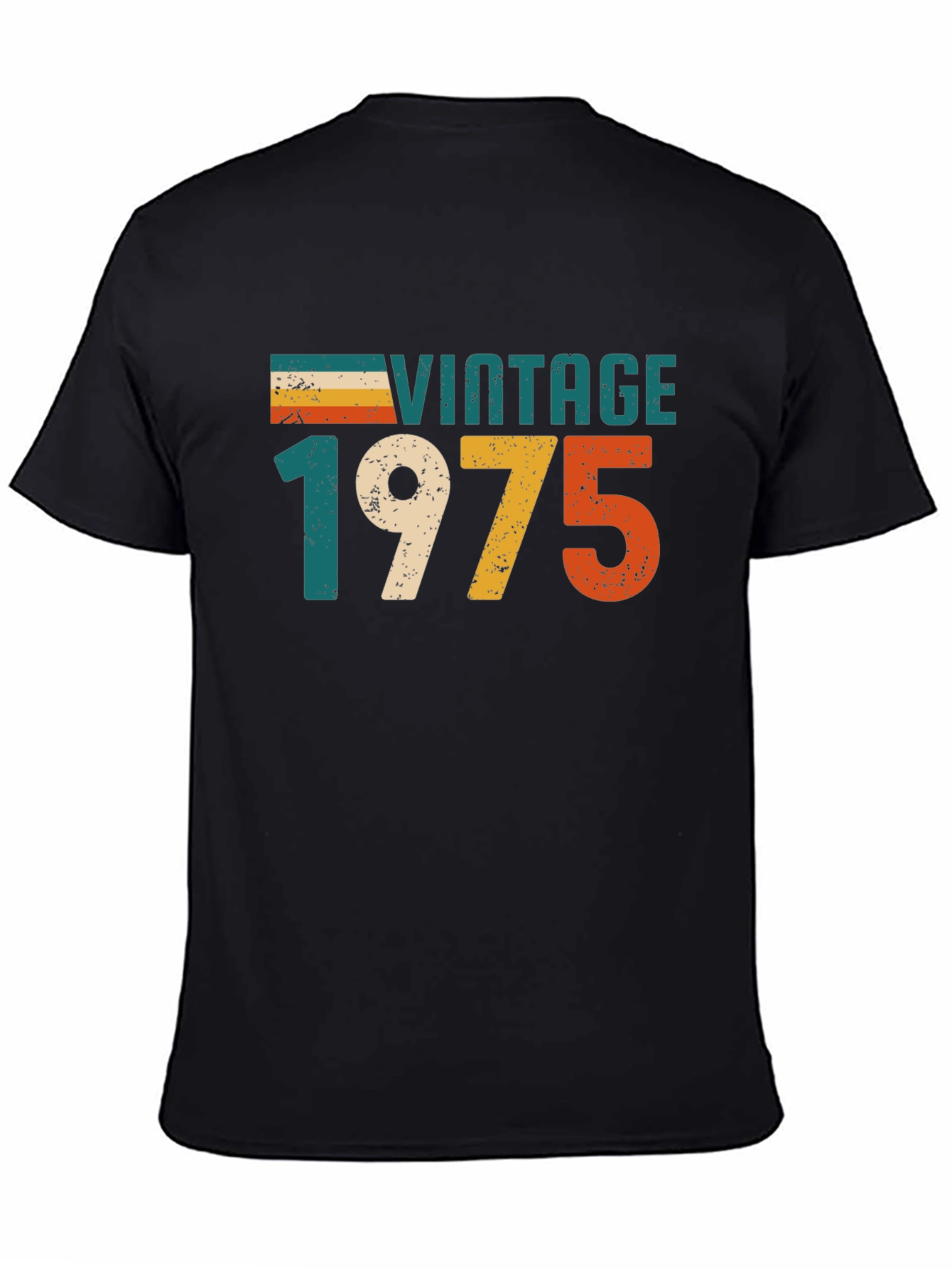 Black Vintage 1975 Retro T-Shirt view 4