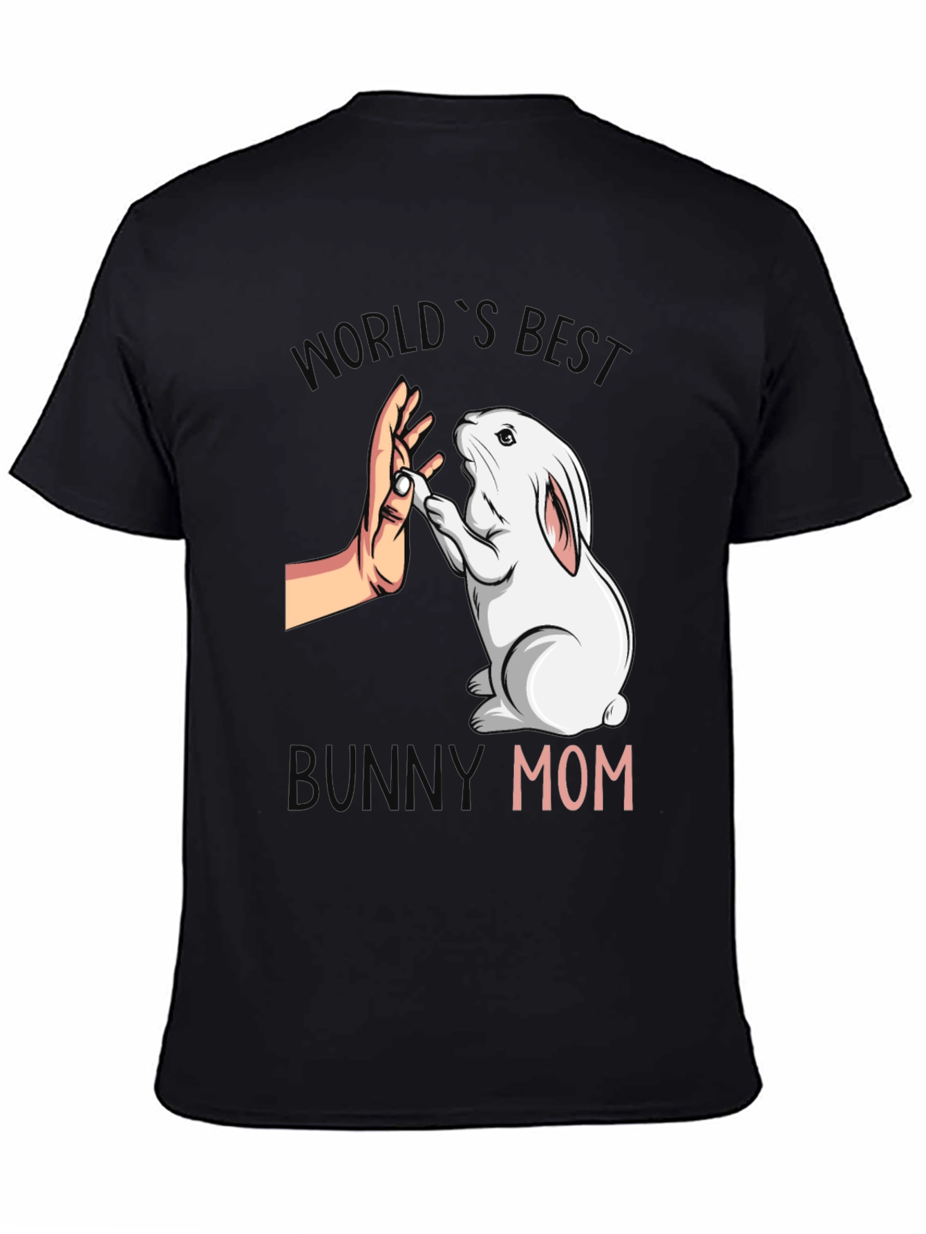 Black World's Best Bunny Mom T-Shirt - Cute Pet Lover Tee view 4
