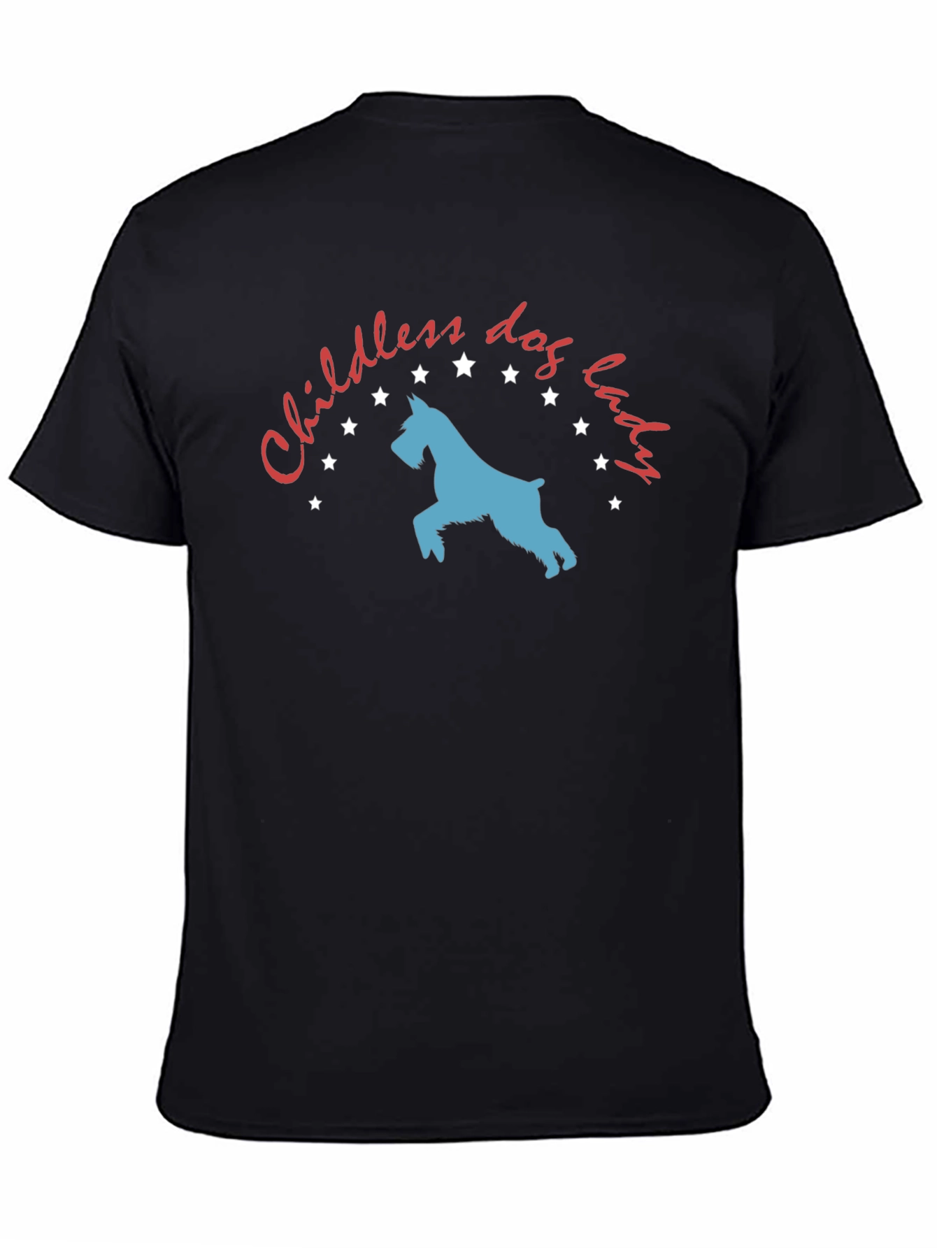 Black Childless Dog Lady T-Shirt - Novelty Graphic Tee view 4