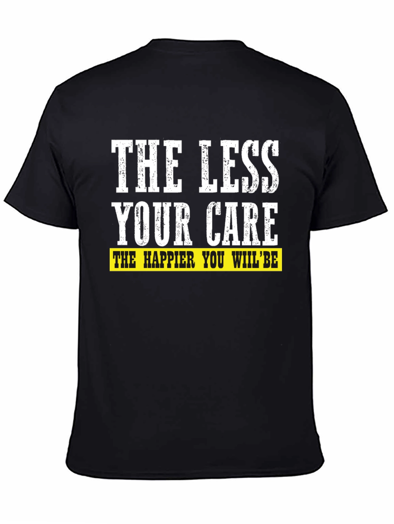 Black The Less Your Care Graphic Tee - Mens Black T-Shirt view 4