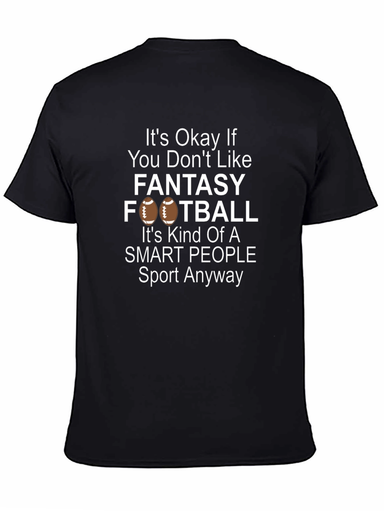 Black Fantasy Football T-Shirt - Smart People Sport Tee view 4