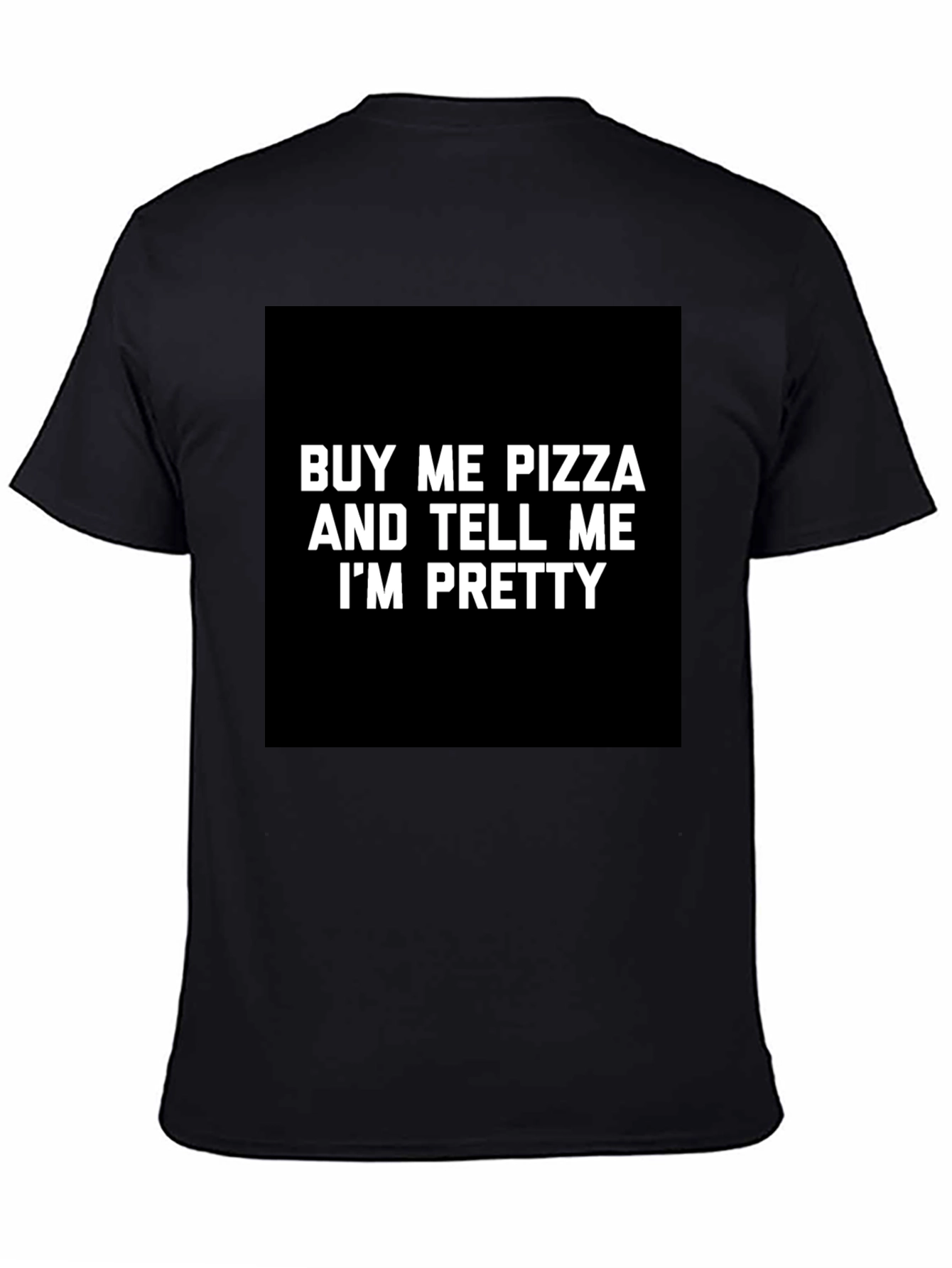 Black Funny Pizza & Compliment Graphic T-Shirt view 4