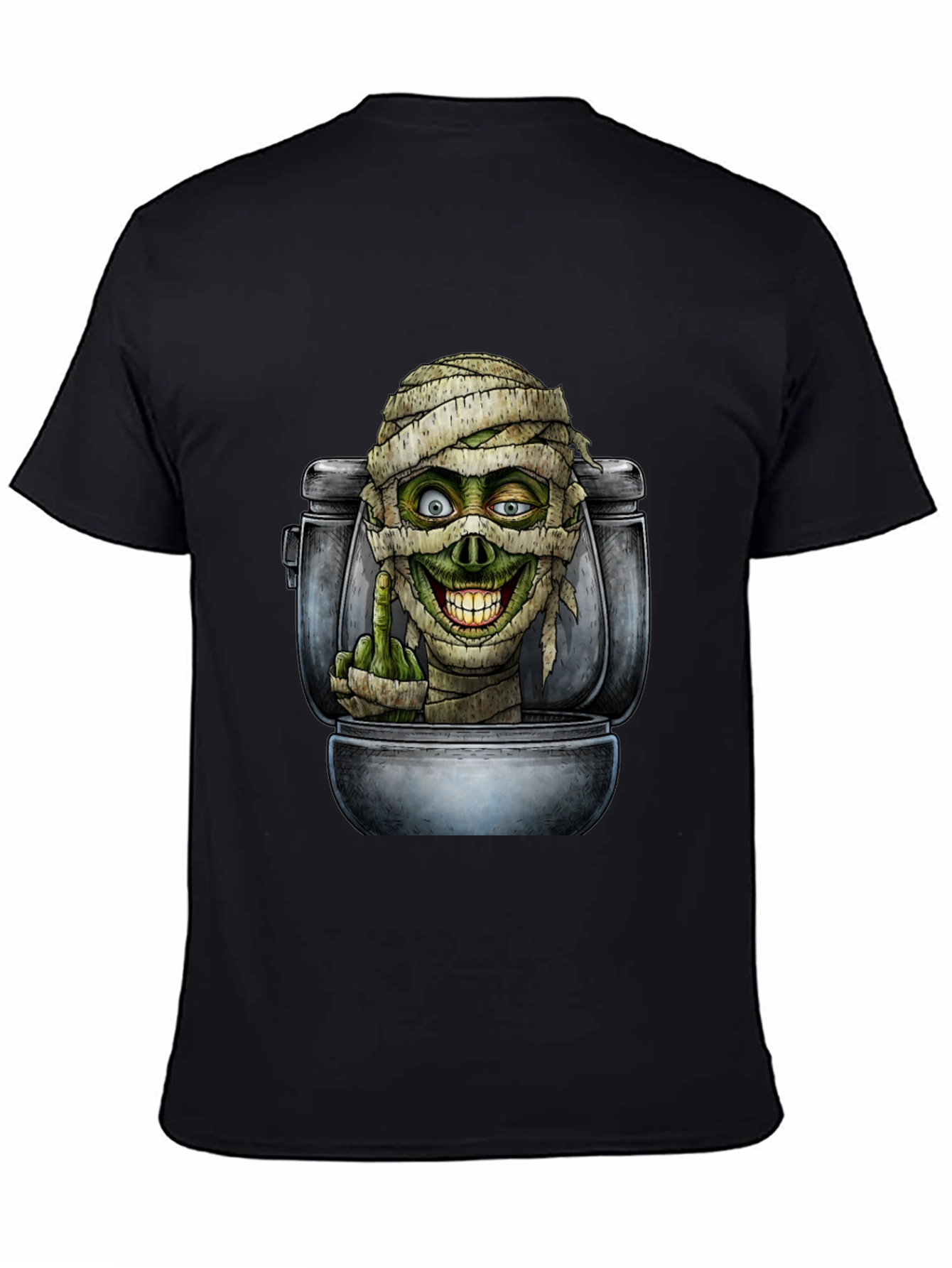 Black Toilet Mummy Graphic T-Shirt view 4