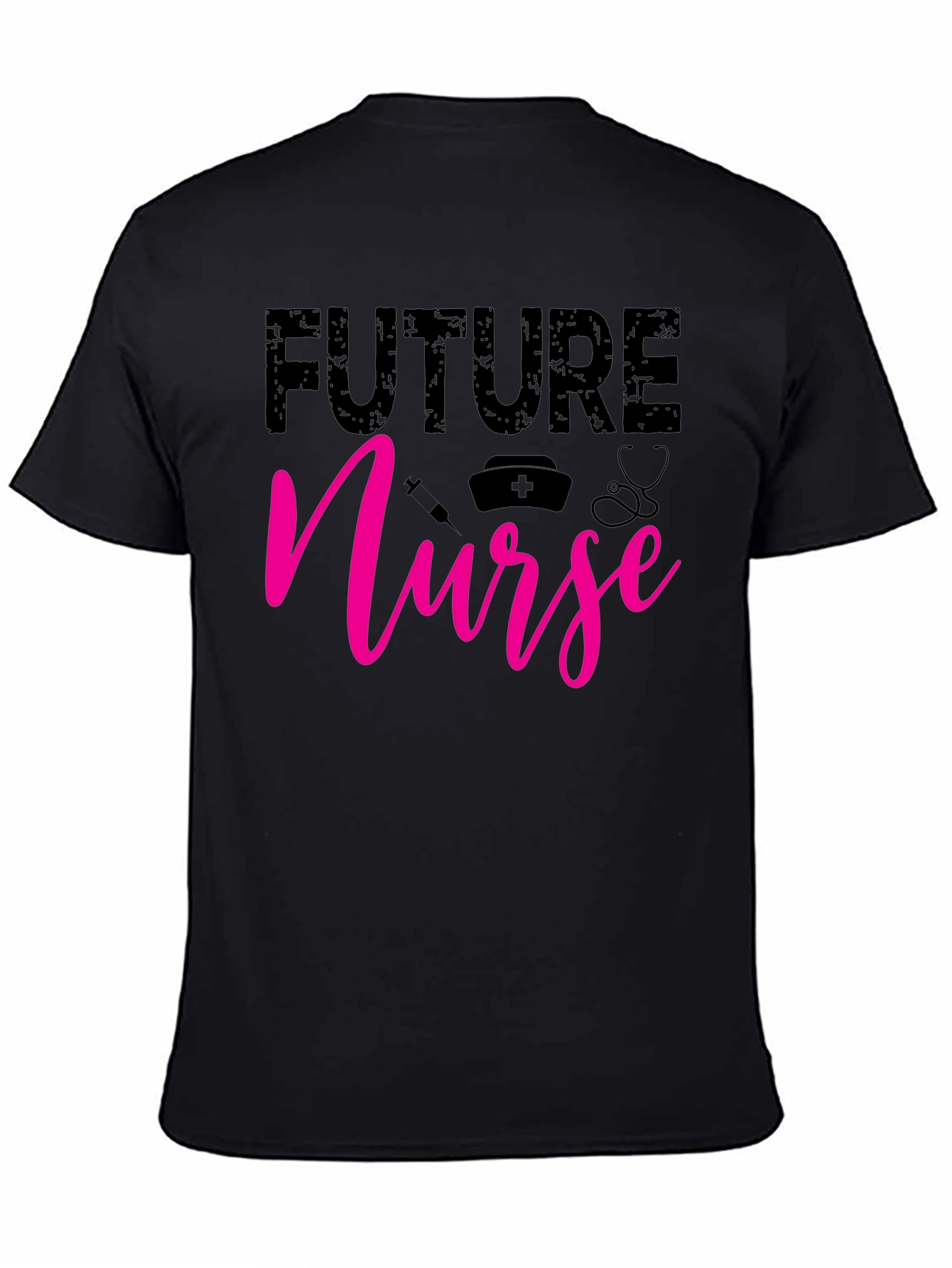 Black Future Nurse Graphic T-Shirt - Black view 4