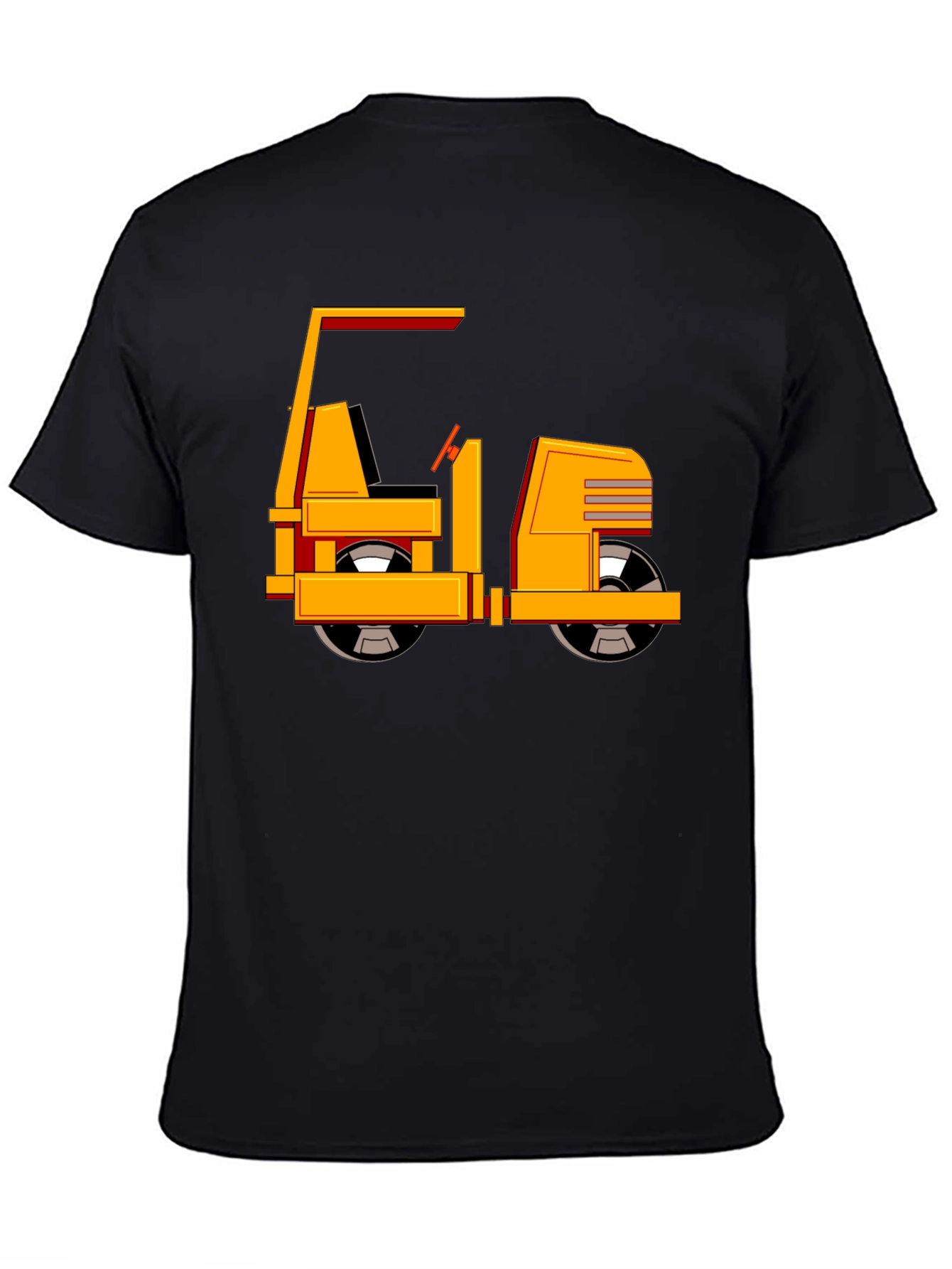 Black Road Roller Graphic Tee - Black Cotton T-Shirt view 4