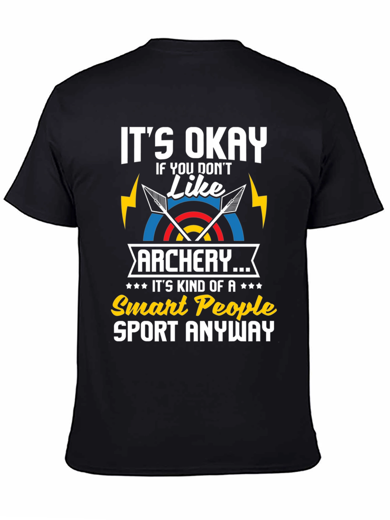 Black Archery Smart People T-Shirt view 4