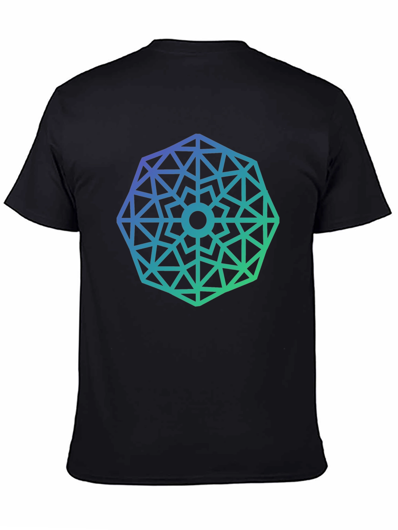 Black Geometric Gradient Tee - Modern Style view 4