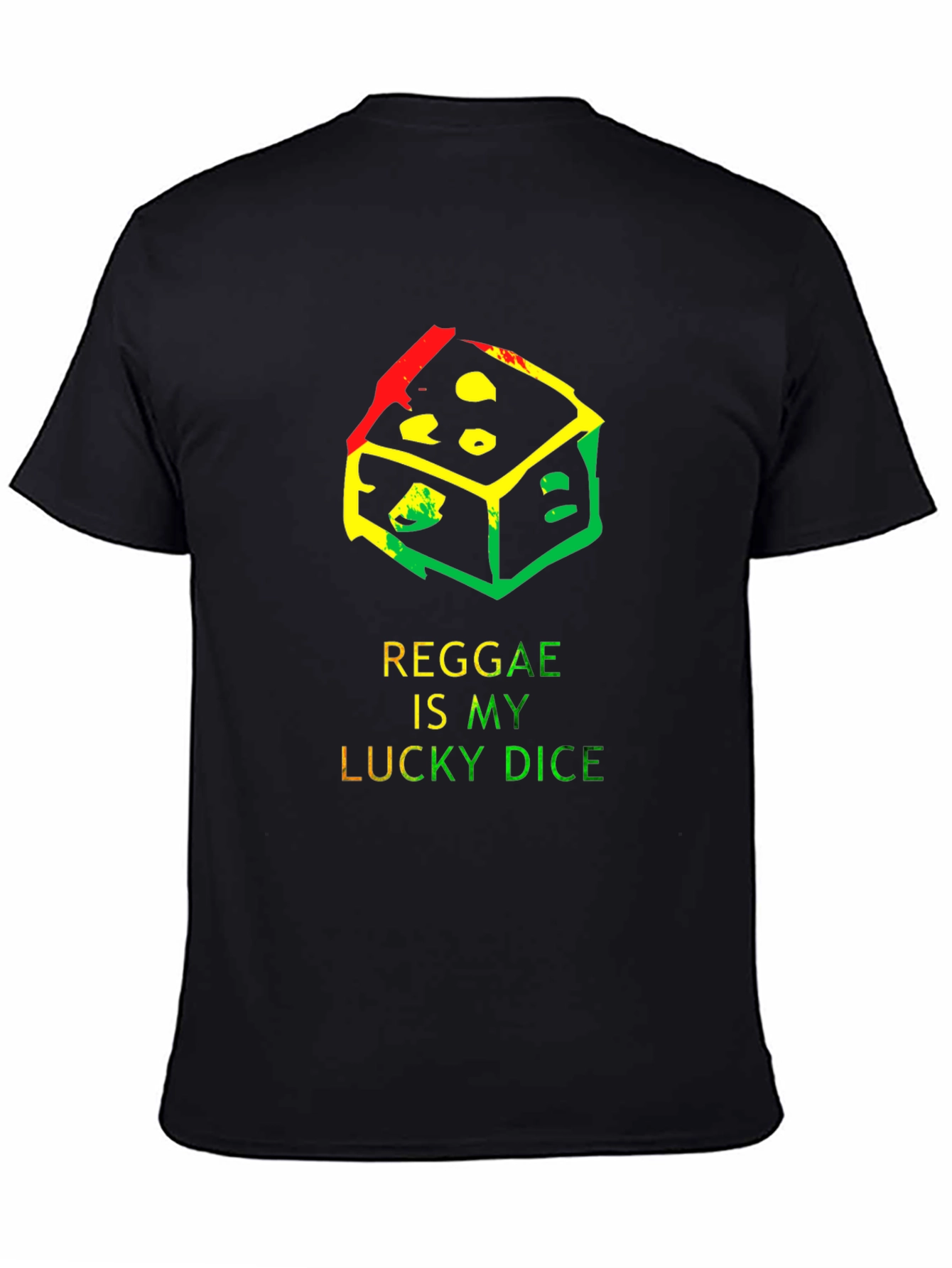 Black Reggae Lucky Dice T-Shirt - Black view 4