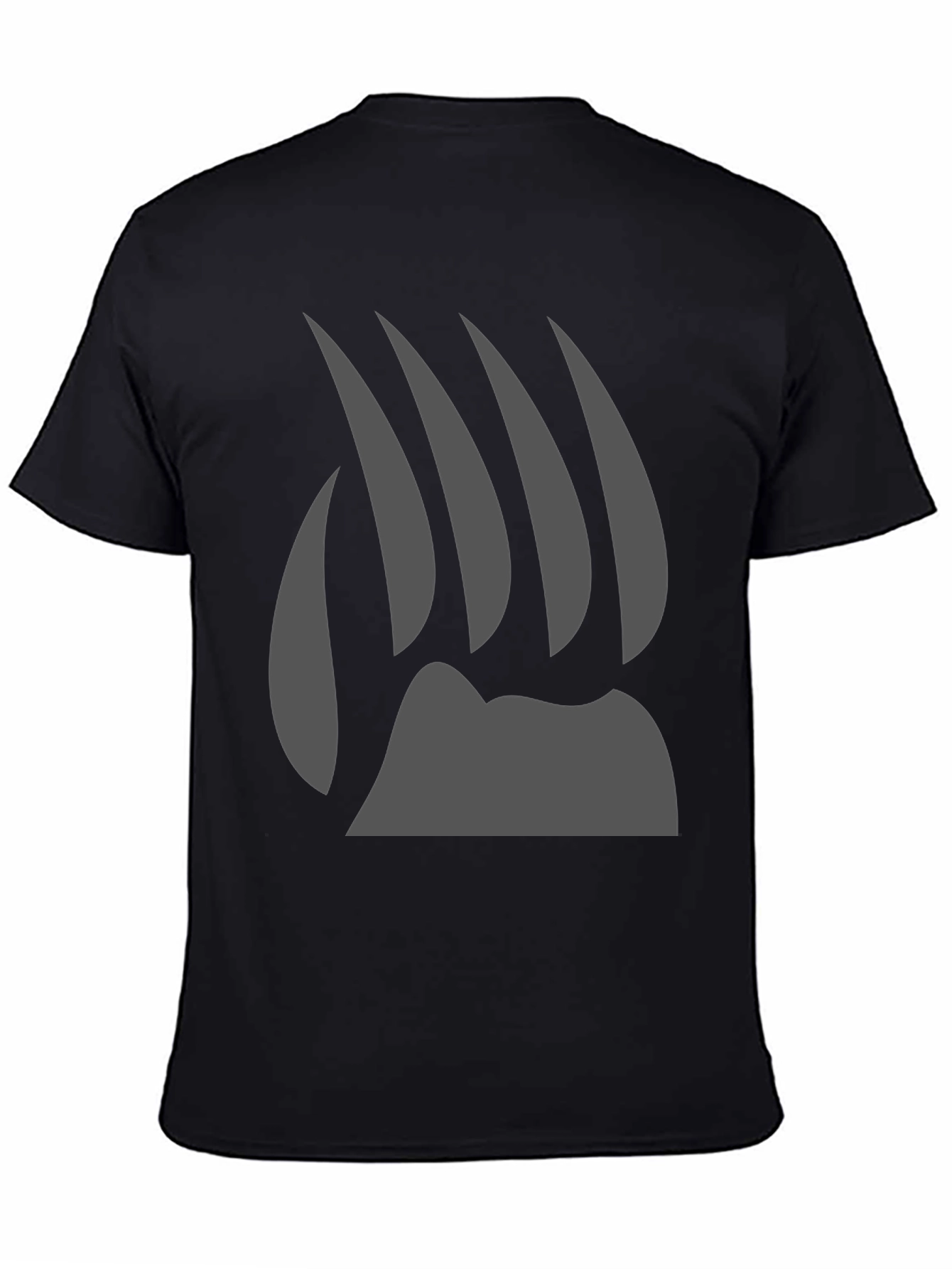 Black Bear Claw Graphic Tee - Black Cotton T-Shirt view 4