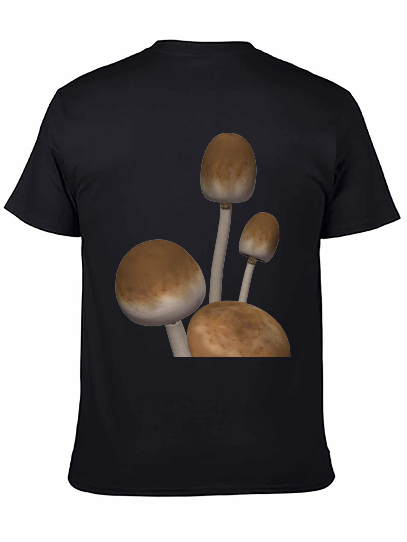 Black Mushroom Graphic Tee - Black Cotton Blend view 4