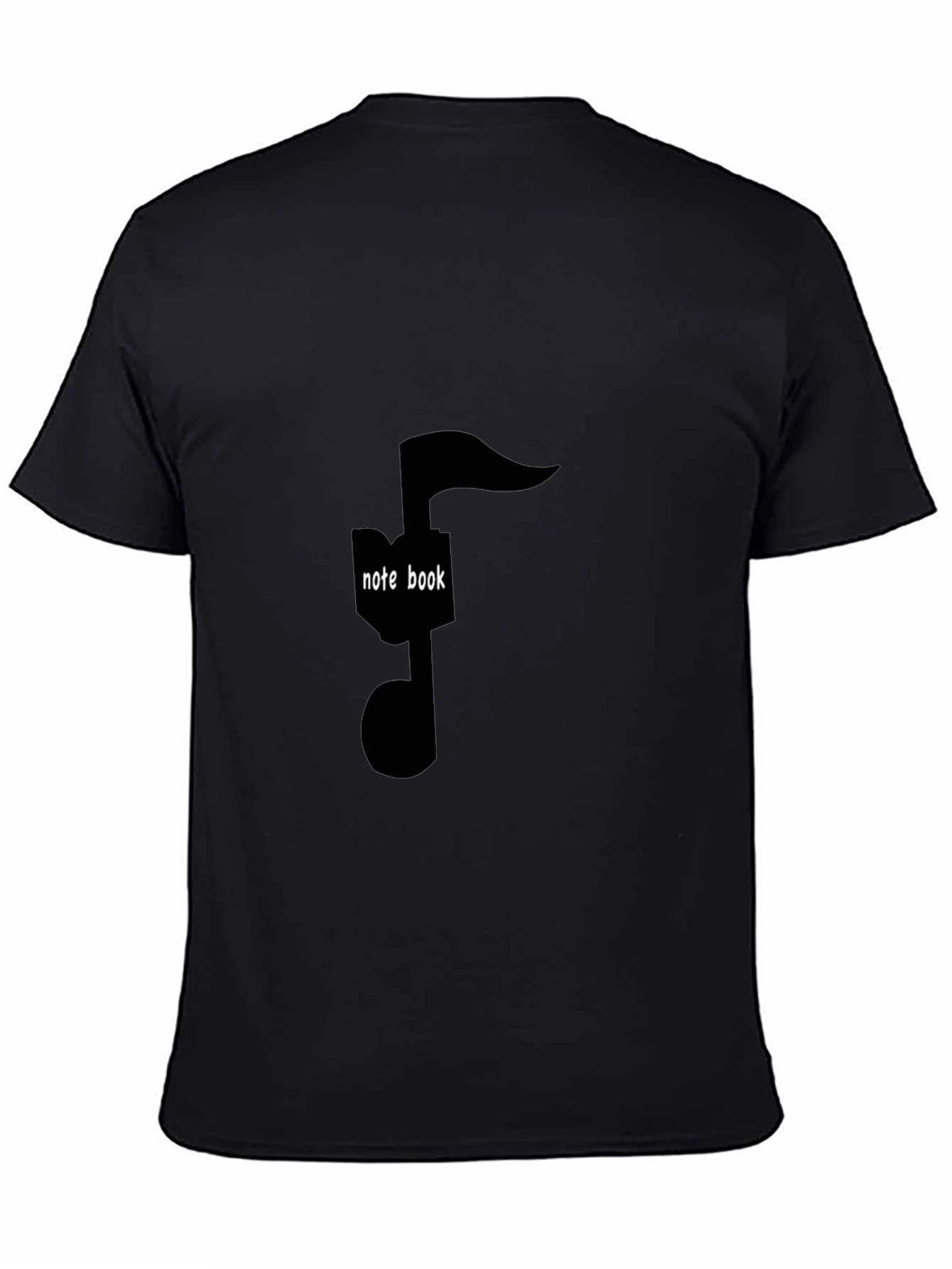 Black Musical Note 'Notebook' Graphic Tee - Stylish Black T-Shirt view 4