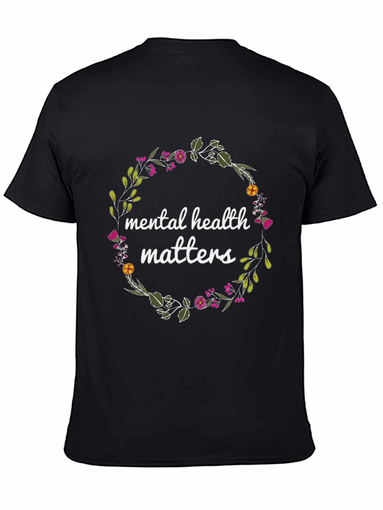 Black Mental Health Matters Floral T-Shirt view 4