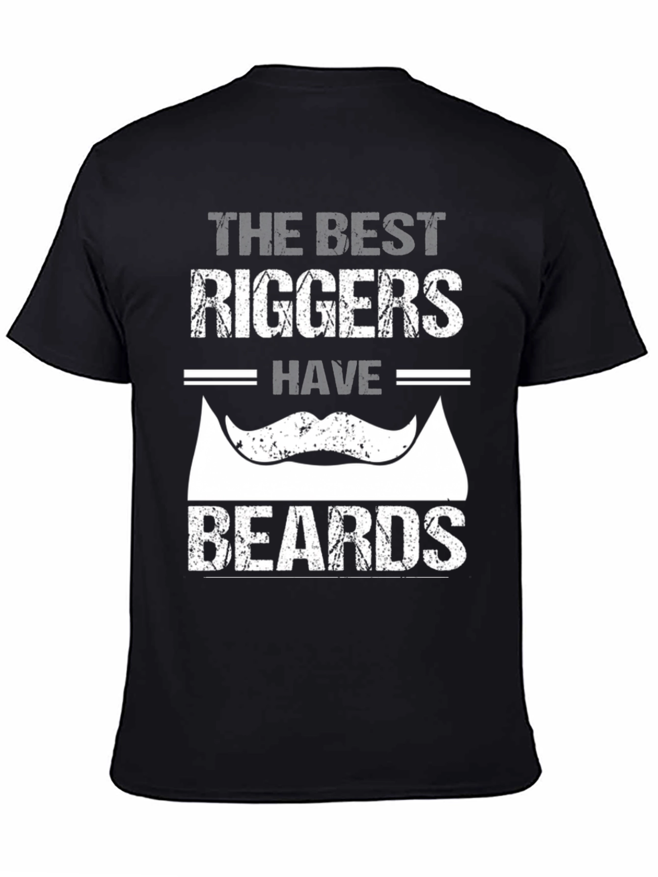 Black Best Riggers Have Beards Graphic T-Shirt view 4