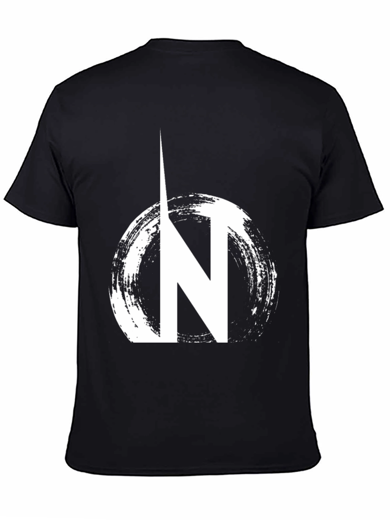 Black Black Graphic Tee: 'N' Circle Design, Casual Wear view 4