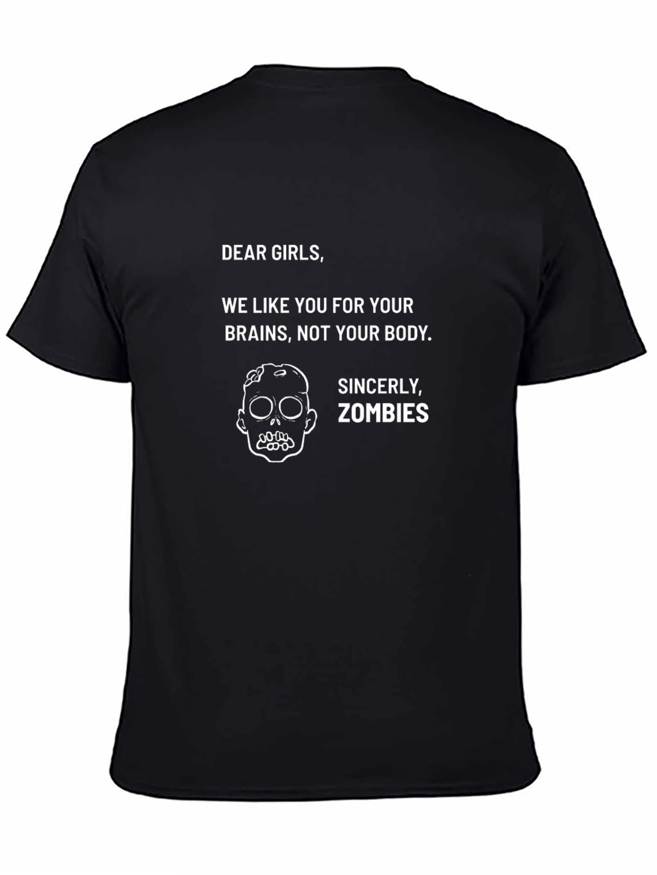 Black Zombie Brains Graphic Novelty T-Shirt view 4