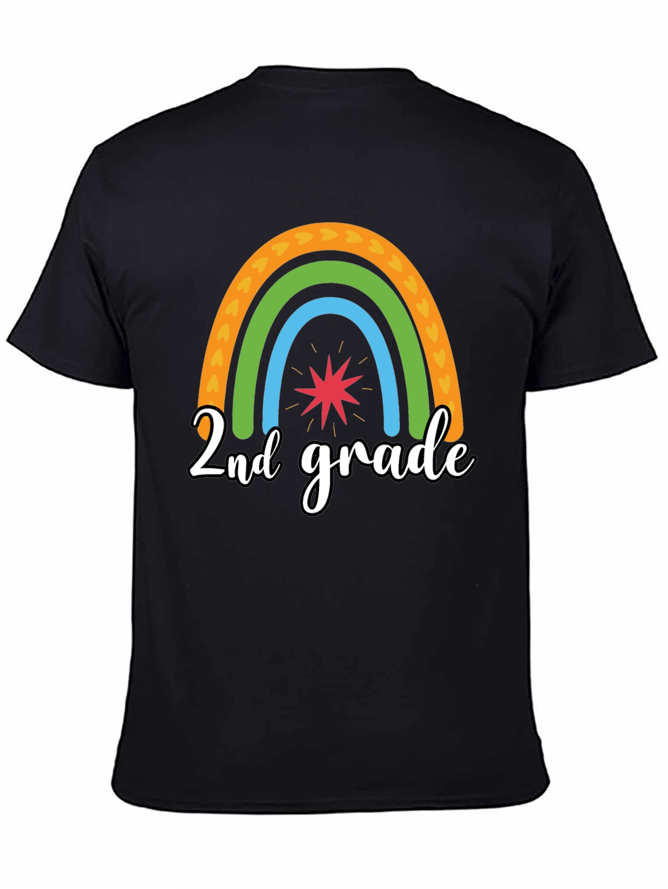 Black 2nd Grade Rainbow Graphic Tee view 4
