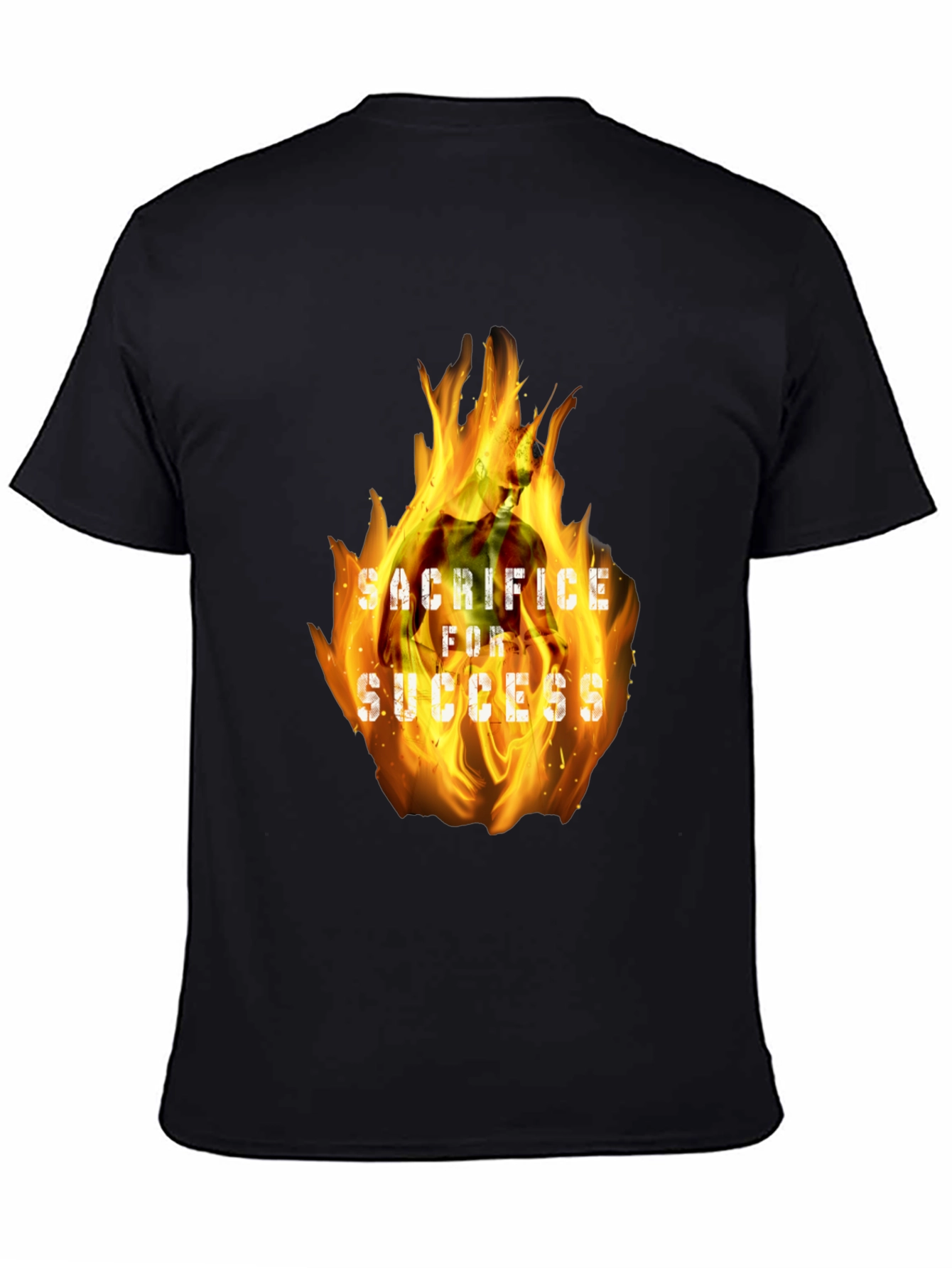 Black Sacrifice for Success Graphic Tee - Bold Motivational Design view 4
