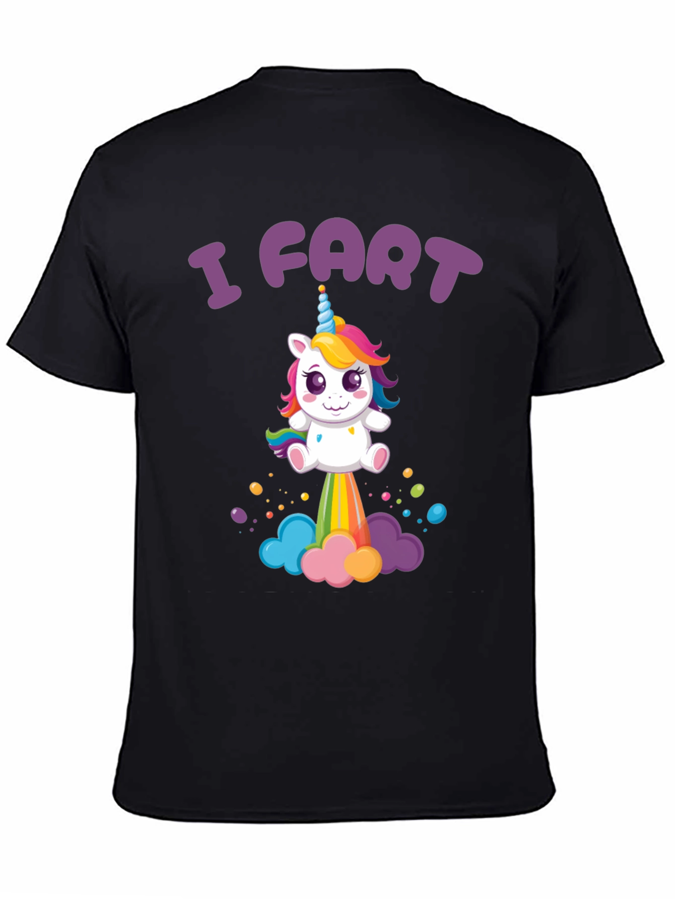 Black I Fart Unicorn Graphic Tee view 4