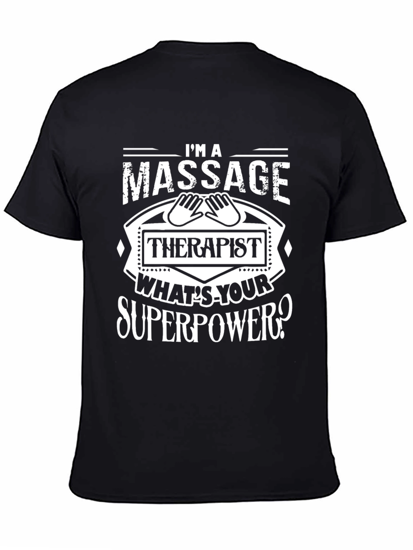 Black Massage Therapist Superpower Graphic Tee view 4