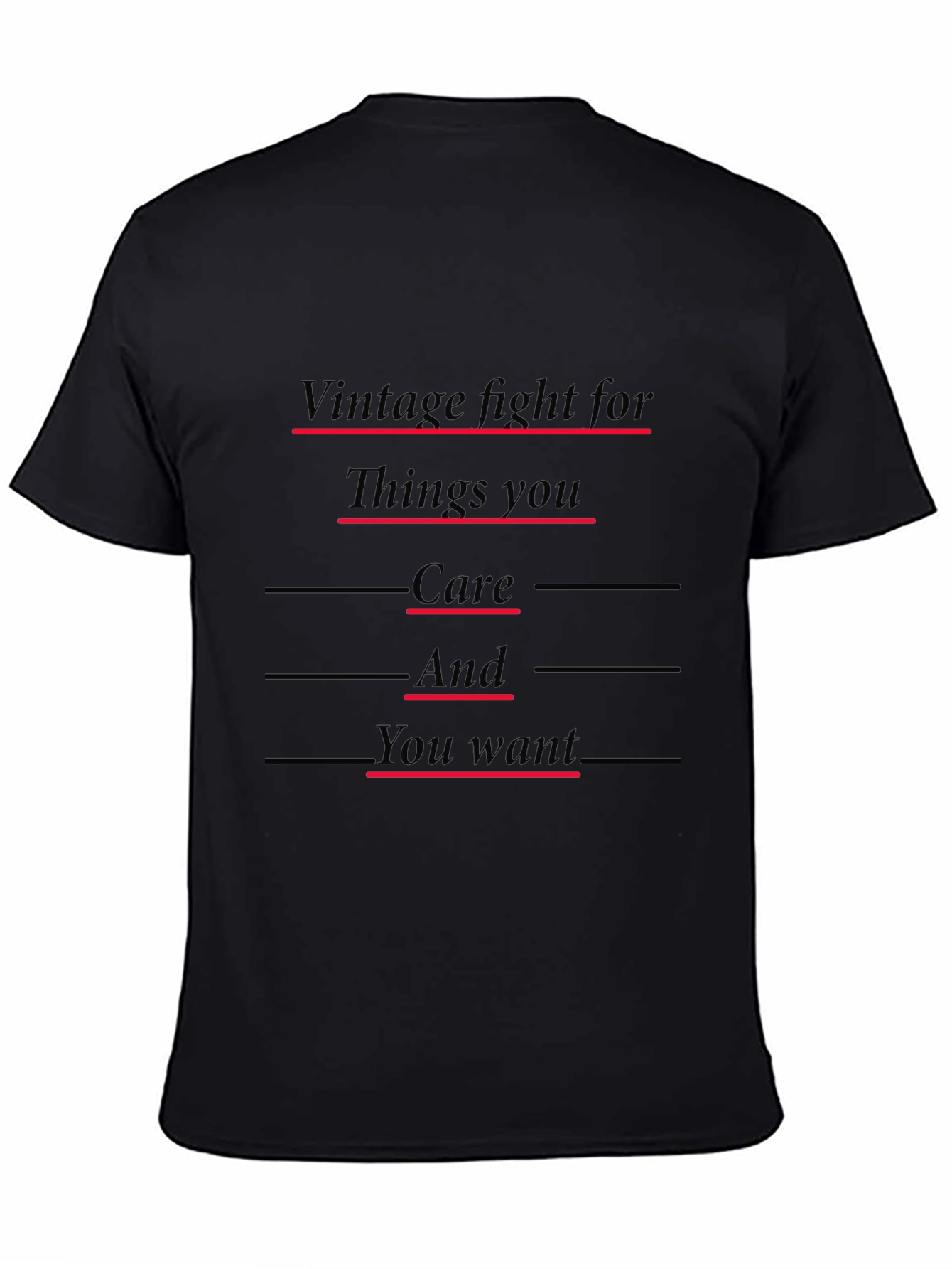 Black Vintage Fight For T-Shirt view 4