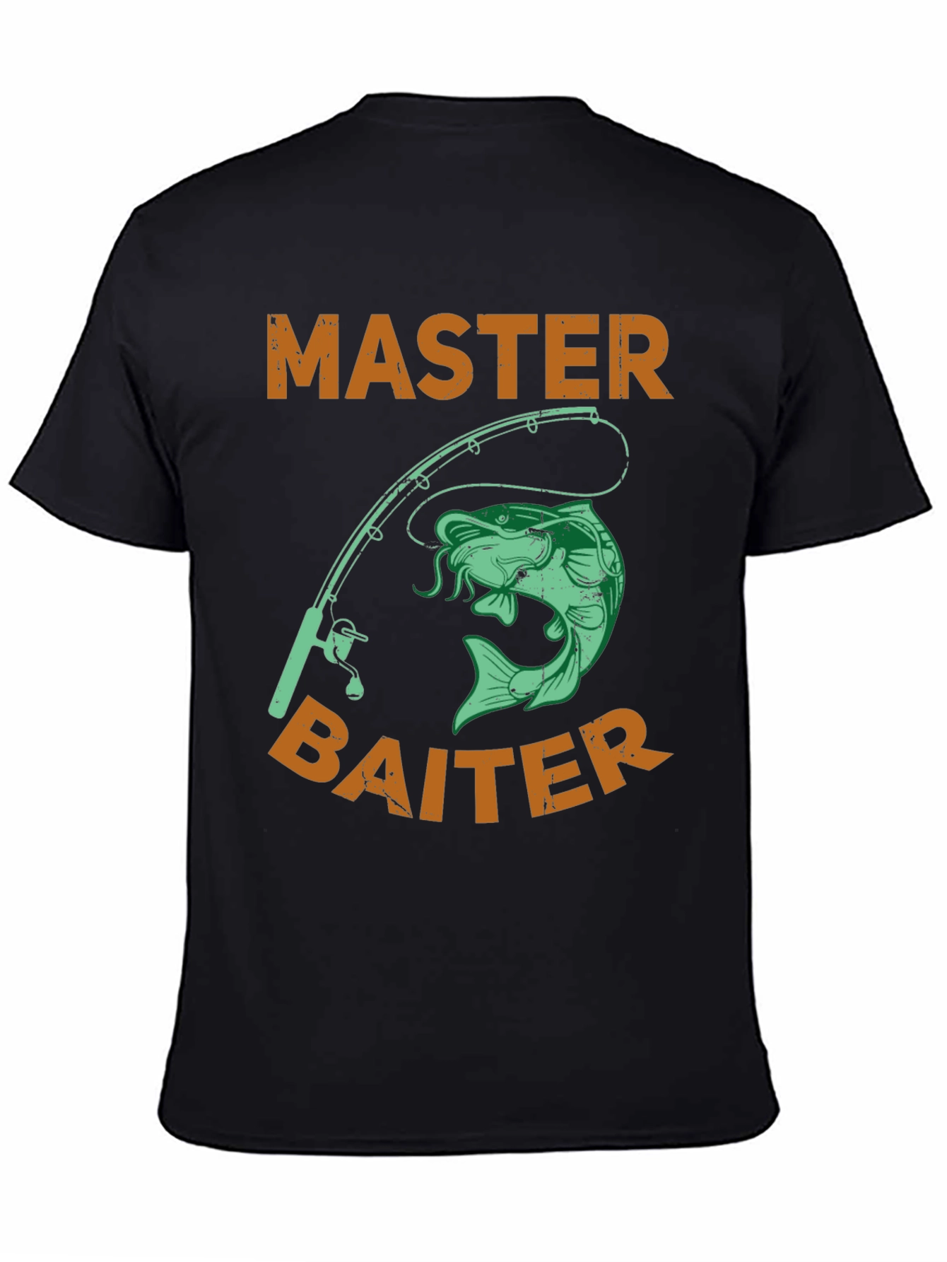 Black Master Baiter Fishing T-Shirt - Novelty Humor Tee view 4
