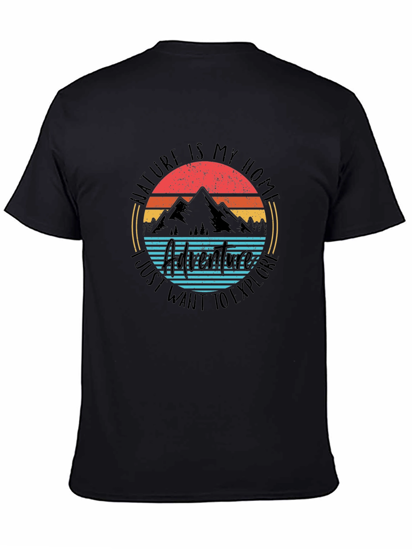 Black Nature Adventure T-Shirt: Explore Your Home view 4
