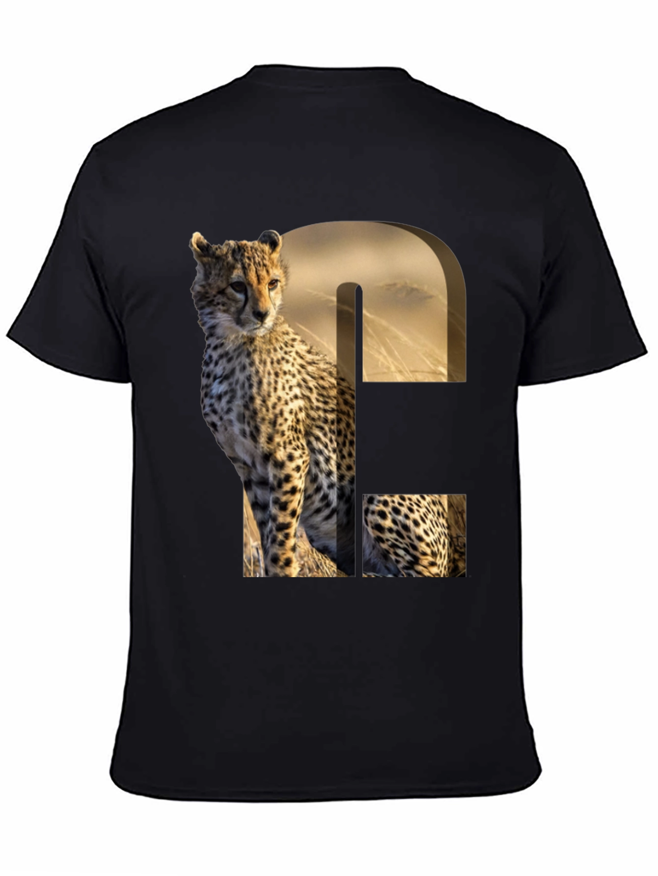 Black Cheetah Print Graphic Tee - Unique Animal Design view 4