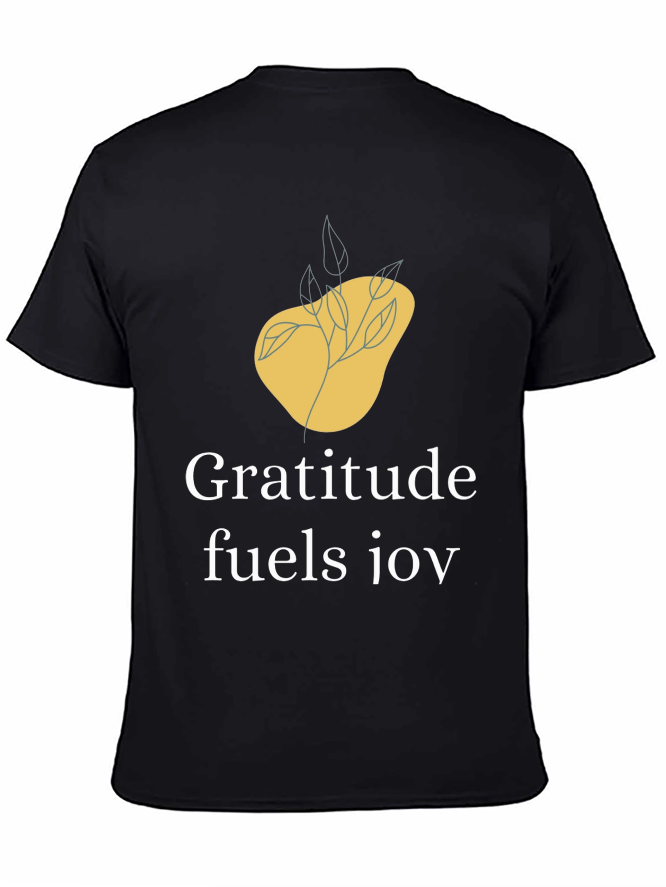 Black Gratitude Fuels Joy Graphic T-Shirt view 4