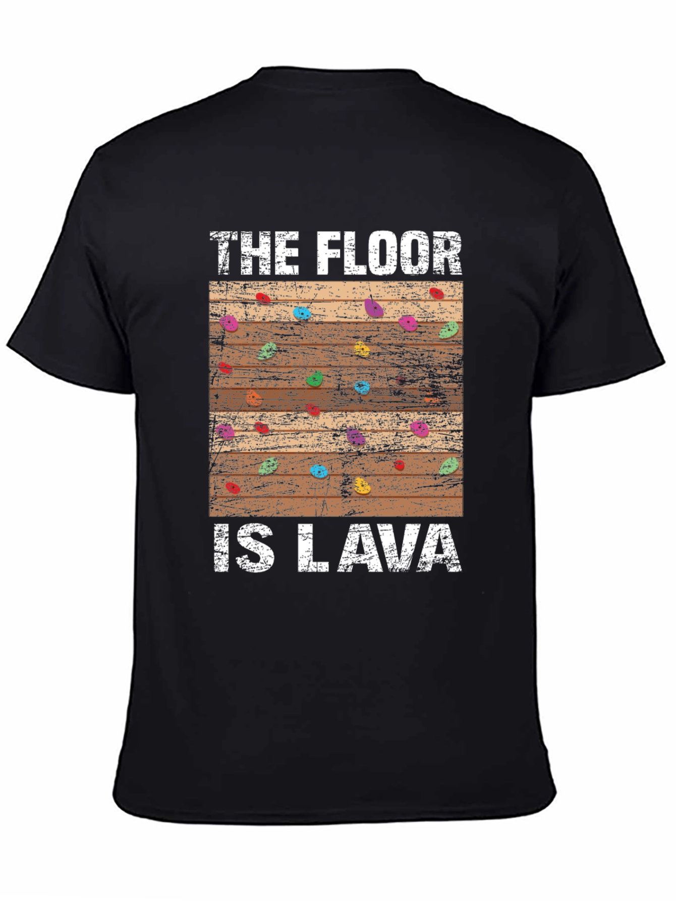 Black The Floor is Lava Graphic Tee view 4